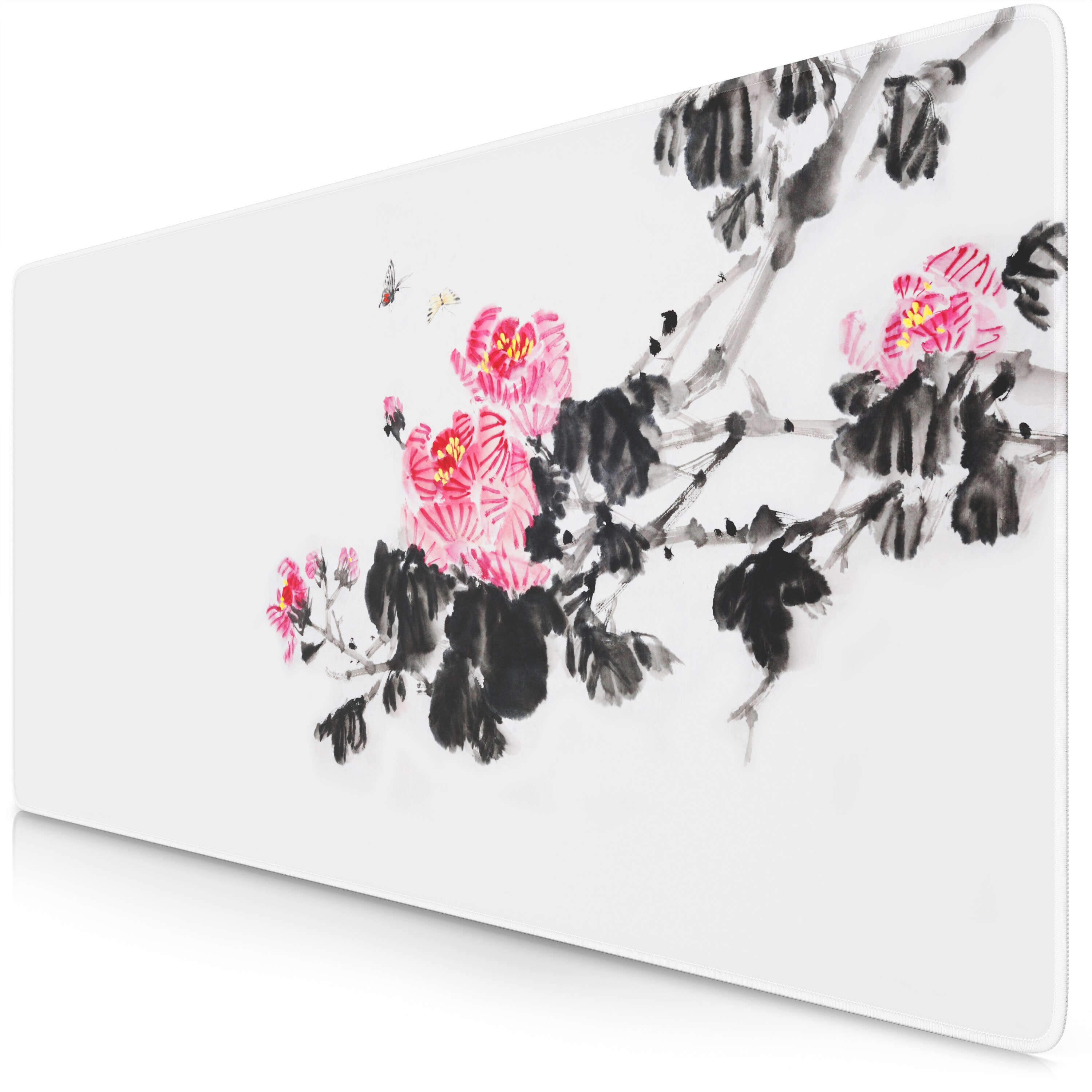 Titanwolf Gaming Mauspad XXL Speed Gaming Mousepad 900x400 mm, Deskpad, rutschfest & abwaschbare R&uuml;ckseite, f&uuml;r Speed & Pr&auml;zision, Sumi-e Flower - Bild 1