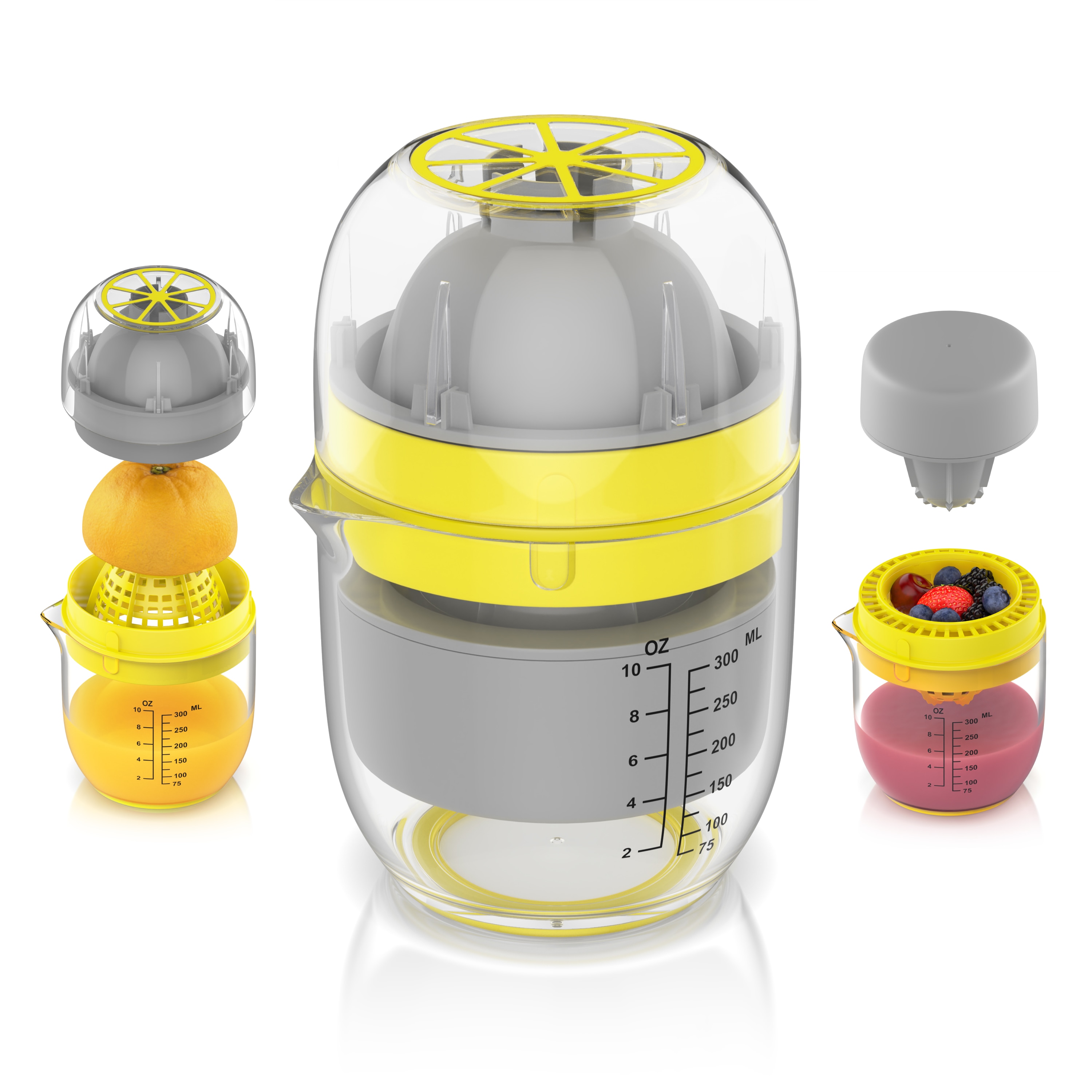 Arendo Zitruspresse Saftpresse, Entsafter manuell, Limettenpresse, Zitronenpresse, 300 ml, f&uuml;r frische Obst- & Gem&uuml;ses&auml;fte - Bild 1