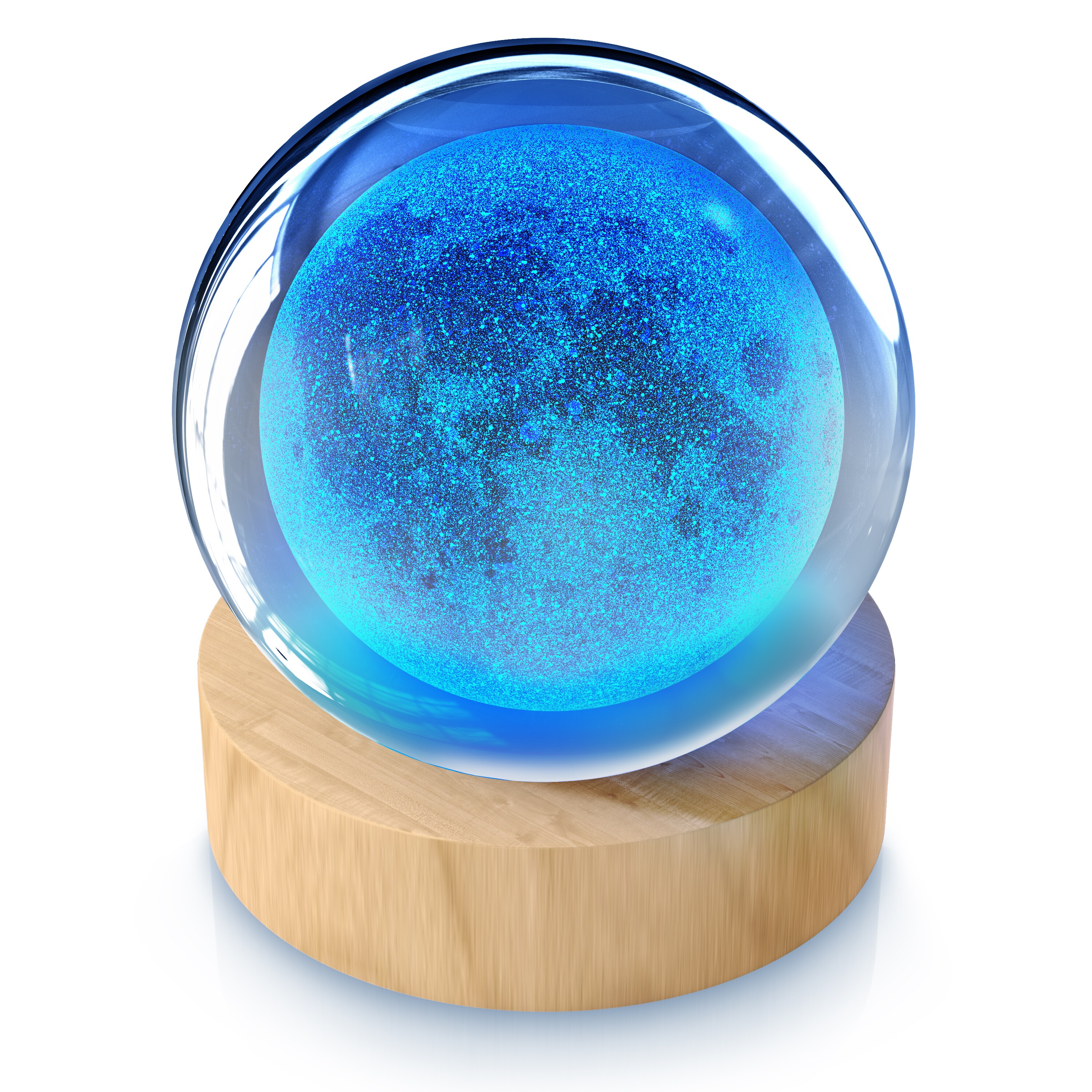 MyBeo 3D LED Dekolicht, Kristallkugel mit Gravur & Farbwechsel, K9 Kristall - Bild 1