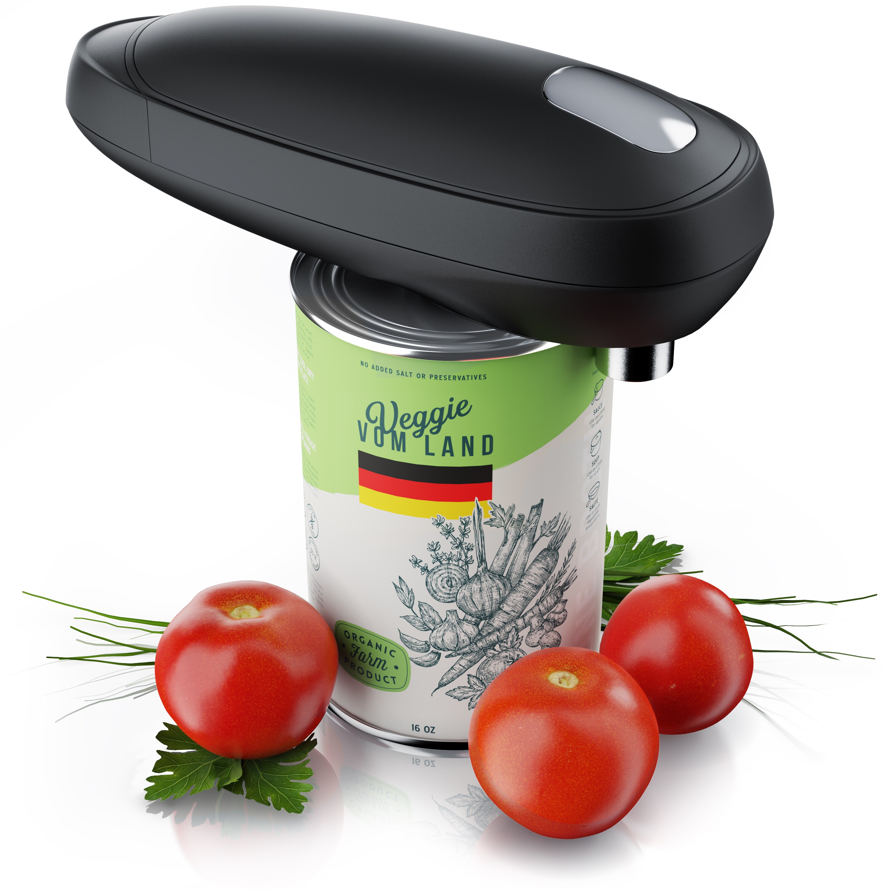 Arendo Elektrischer Dosendffner Deckeldftner, Biichsendfiner fiir alle DosengroBen, automatische 360&deg; Drehung, Offnung ohne scharfe Kanten, Automatikstopp - Bild 1