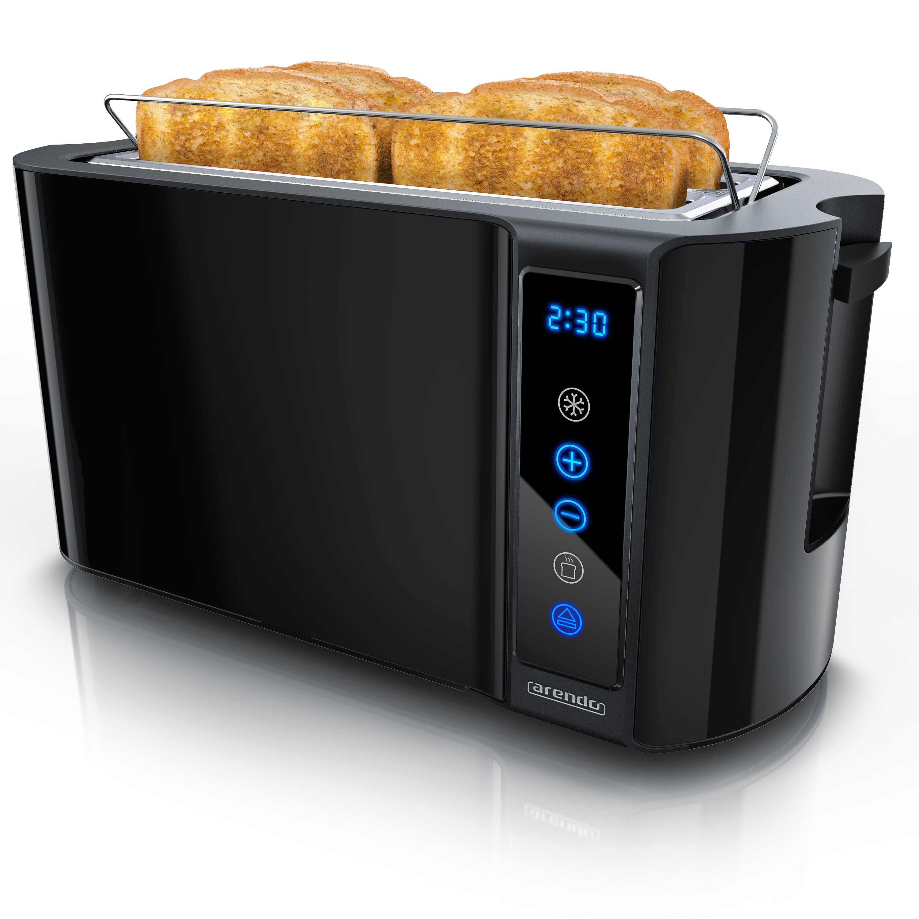 Arendo Toaster, Edelstahl, mit Br&ouml;tchenaufsatz, Display & Touch, w&auml;rmeisoliert, verschiedene Schlitze - Bild 1