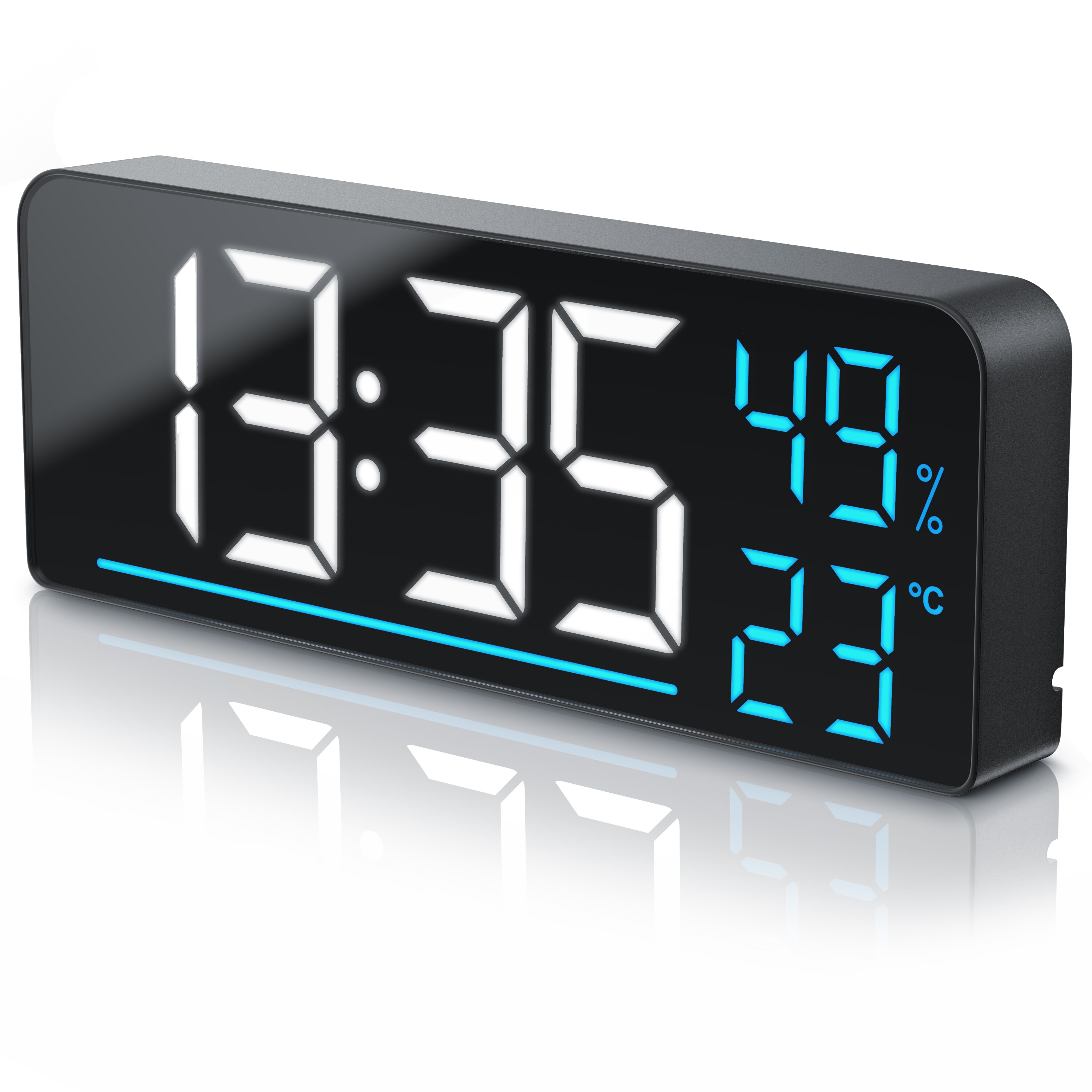 BEARWARE Radiowecker, digitales LED-Display, 2 Weckzeiten, Temperaturanzeige - Bild 1