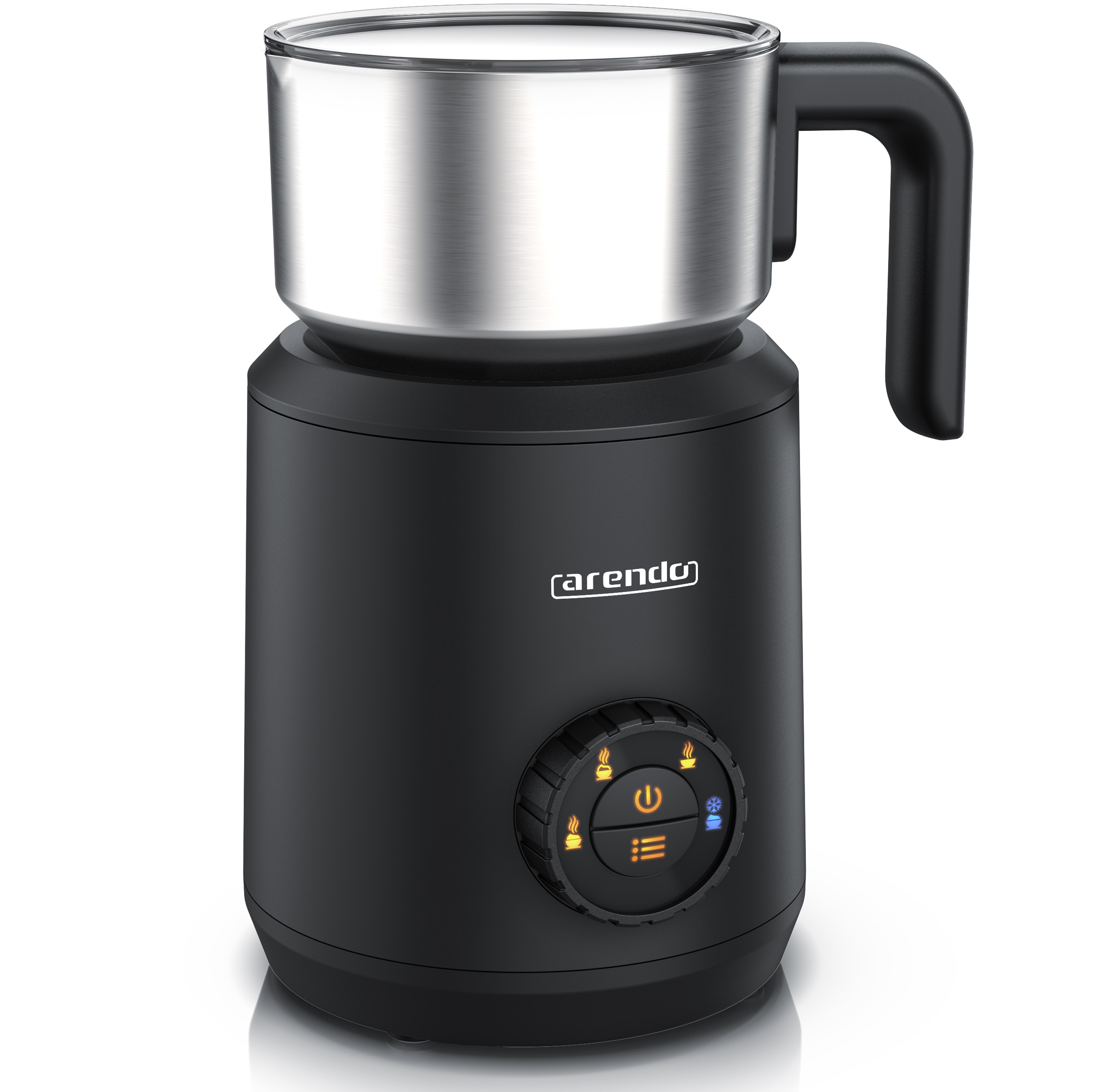 Arendo Milchaufsch&eacute;umer 4in1 Induktion, warm & kalt Schaum, , Edelstahl, Latte Art, Milk, , spiilmaschinengeeignet, Hafermilch, Kakao, Filllskala, Elektrisch - Bild 1