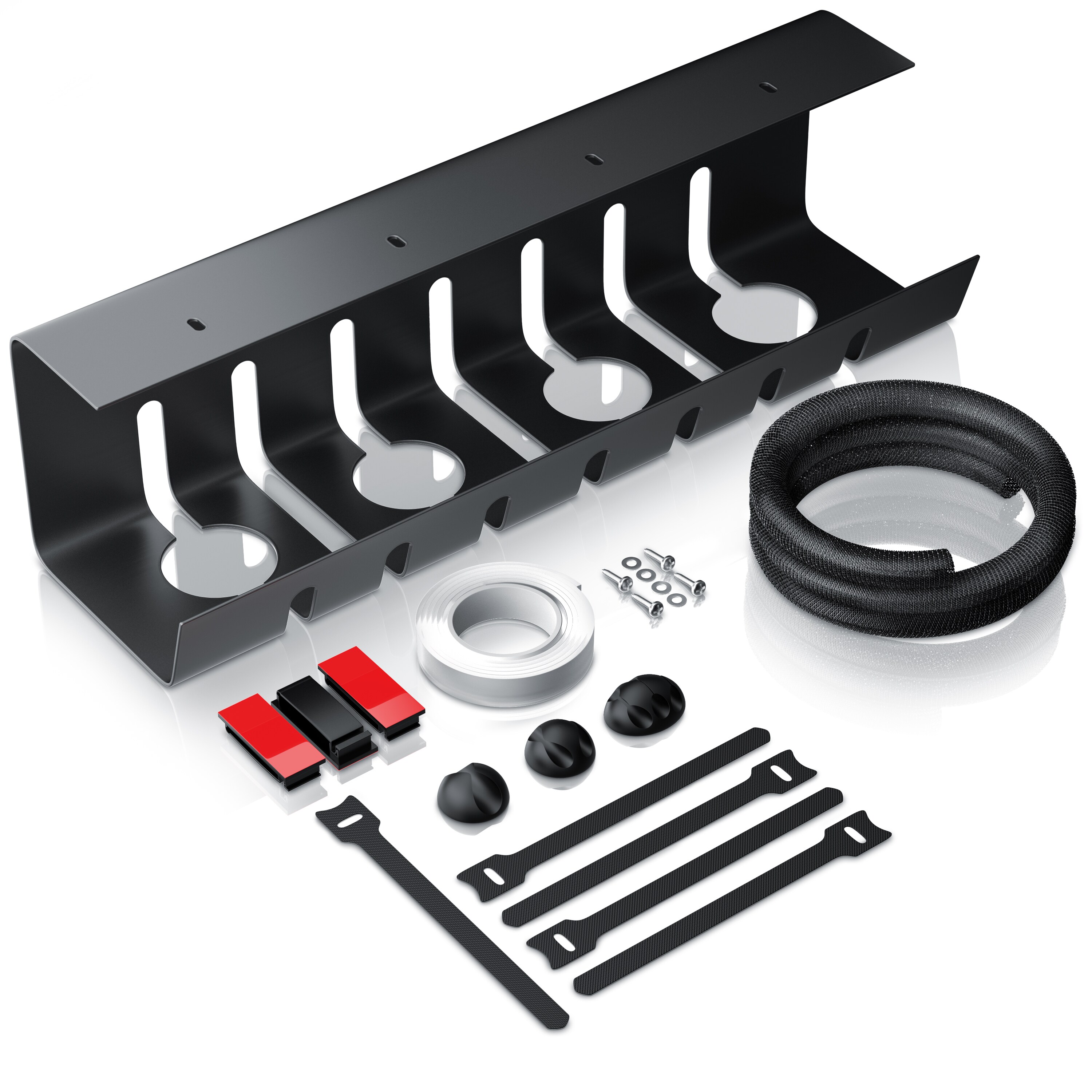 BEARWARE Kabelkanal, Edelstahl, unter dem Schreibtisch, ohne Bohren - Bild 1