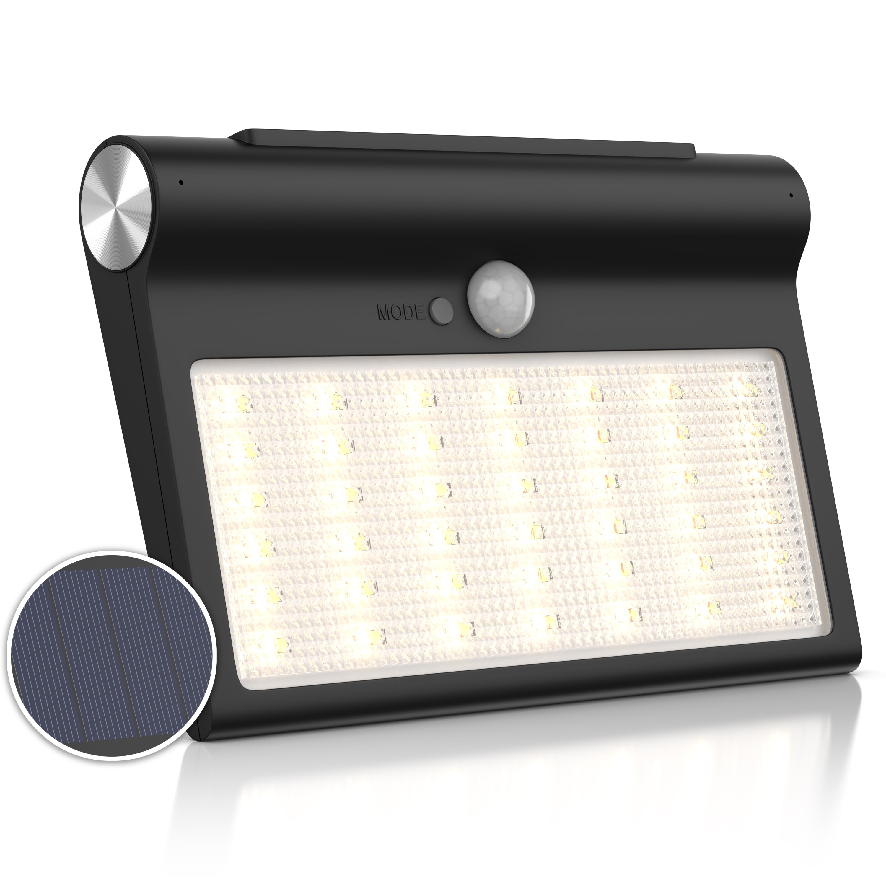 Brandson LED Solarleuchte Au&szlig;enlampe, 84 SMD LEDs, PIR, 3 CCT, IP54, 1500 mAh, Solarpanel, wetterfest, f&uuml;r Au&szlig;enmontage - Bild 1