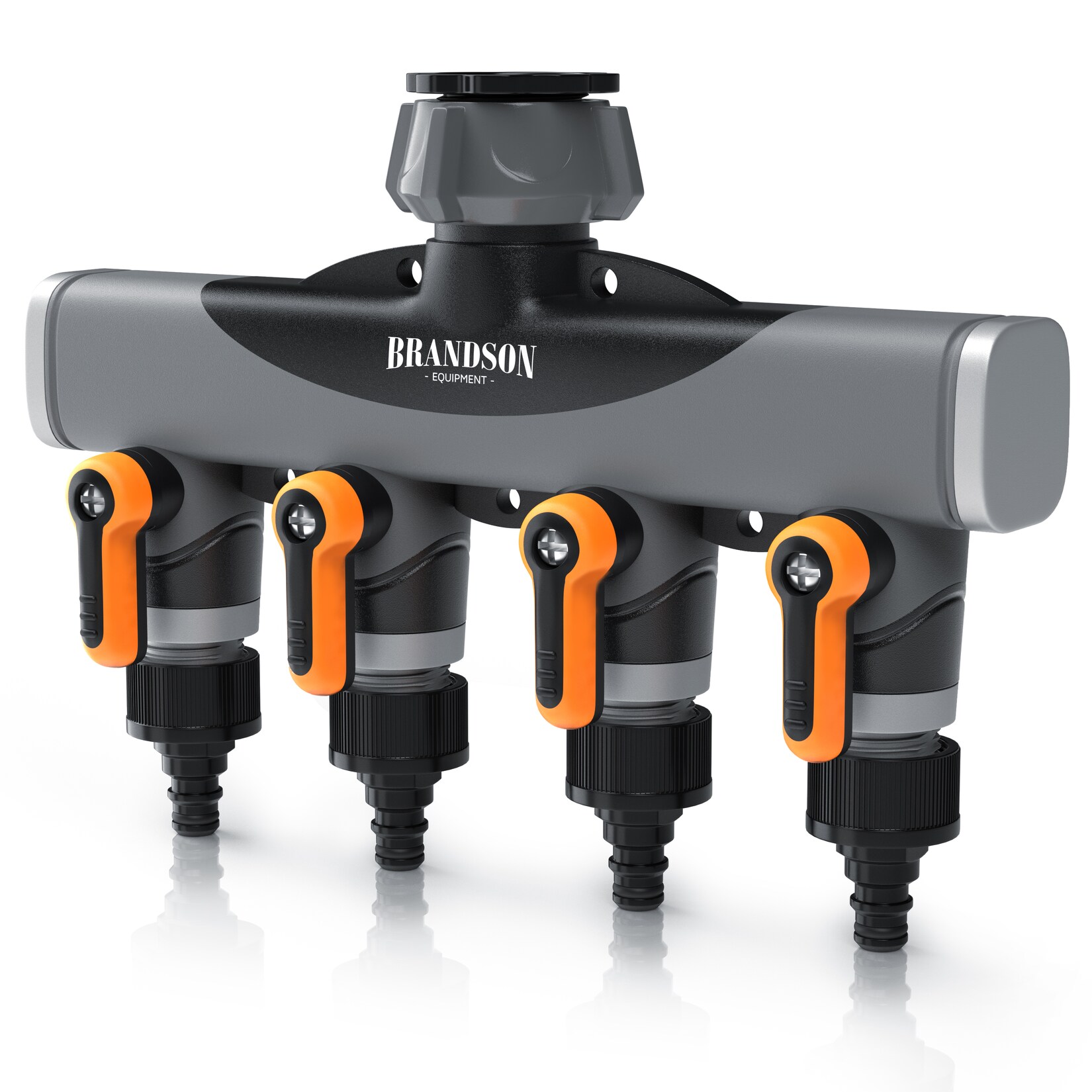 Brandson 4-Wege Verteiler, 3/4 Zoll, 2-tlg., Wasserverteiler, Schlauchverteiler, regulierbar, für Gartenschlauch & Gartenbewässerung | 04062861837436