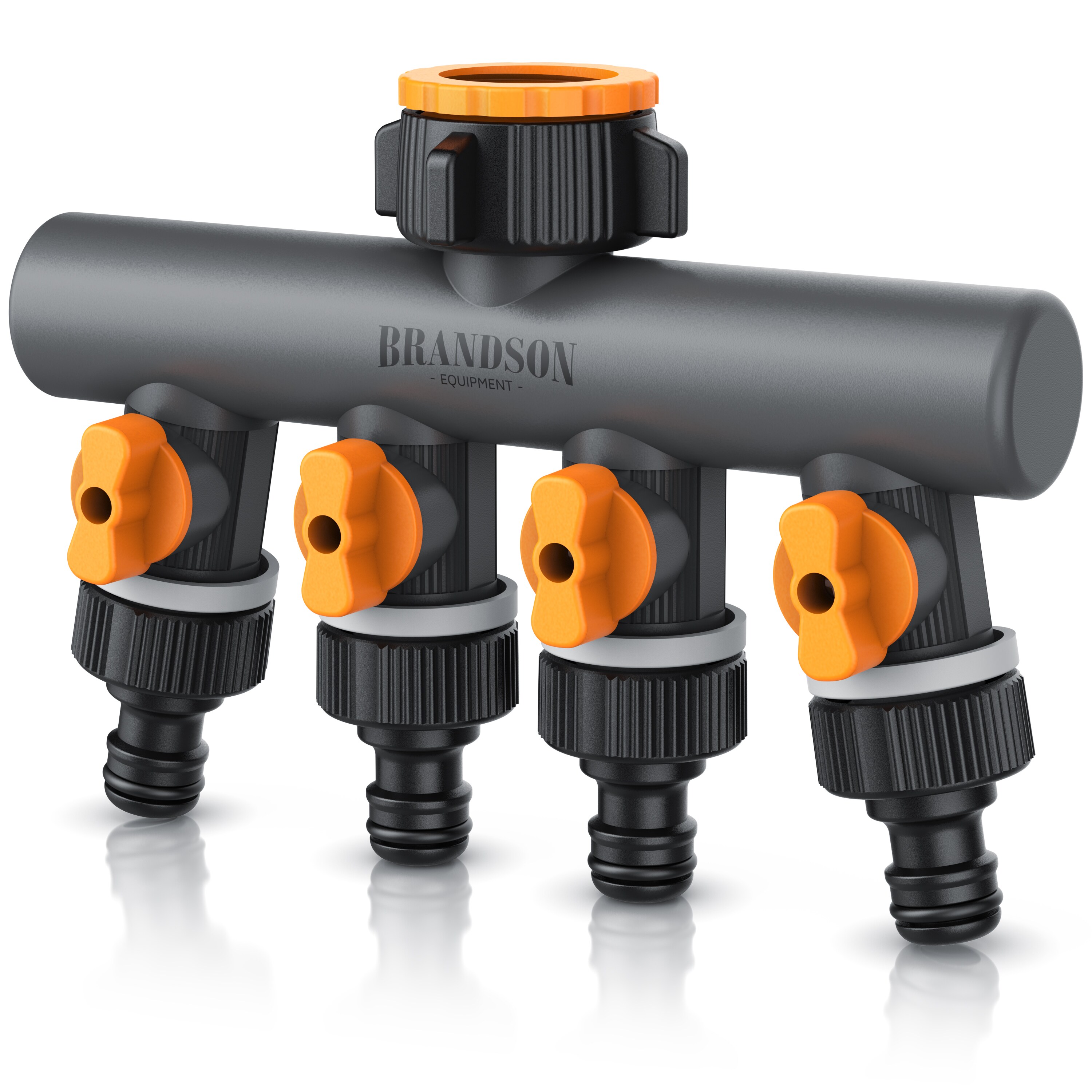 Brandson 4-Wege Schlauchverteiler, 3/4 1/2 Zoll, 2-tlg., Wasserverteiler, regulierbar, f&uuml;r Gartenschlauch & Gartenbew&auml;sserung - Bild 1