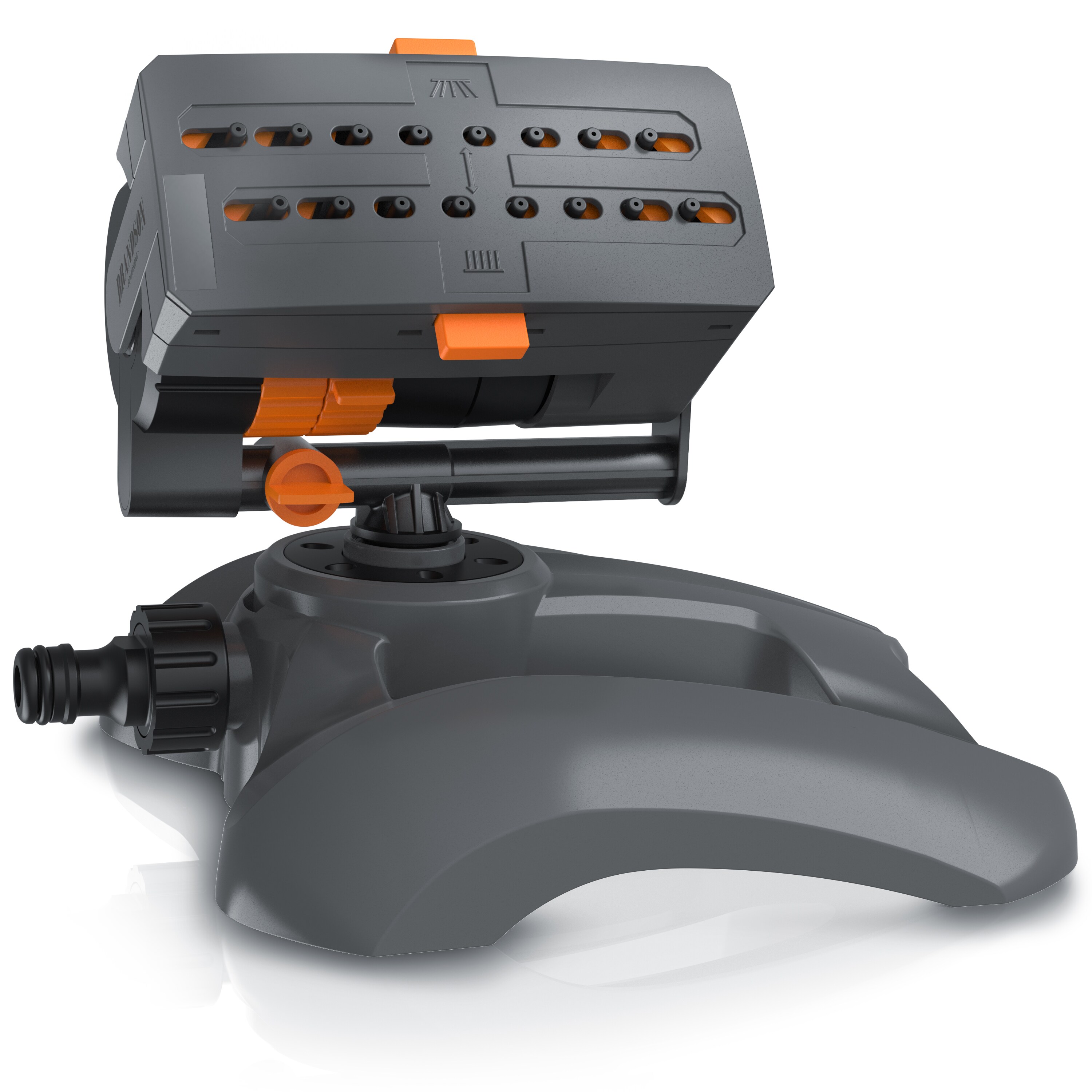 Brandson Viereckregner Garten Sprinkler, Rasensprenger rotierend, Oszillationsregner 16 D&uuml;sen, f&uuml;r Fl&auml;chen bis 180 m&sup2;, Wasserstrahl stufenlos einstellbar, Oszillation 30&ndash;150&deg;, max. 180 m&sup2; - Bild 1