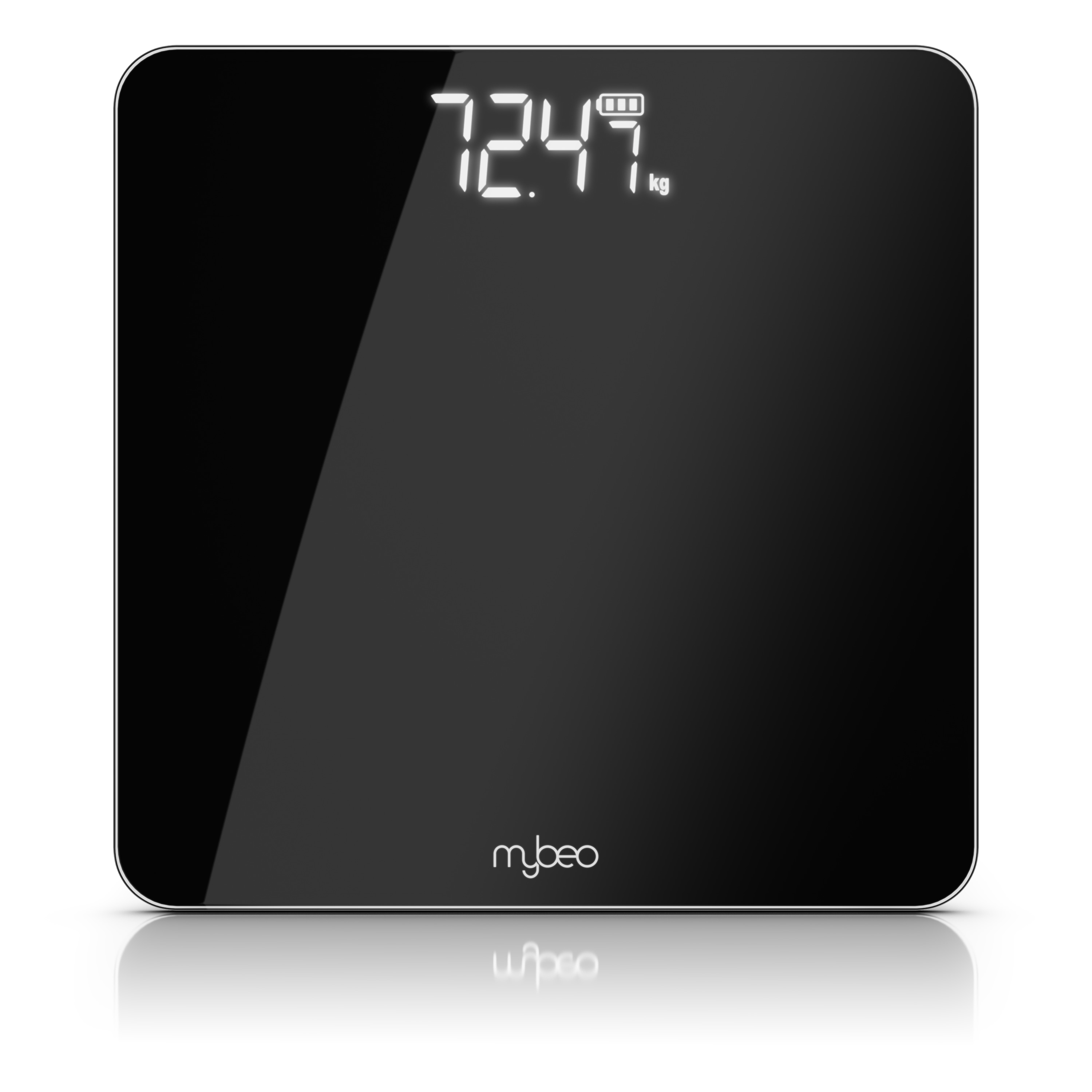 MyBeo Personenwaage digitale Waage f&uuml;r Personen, gro&szlig;e Trittfl&auml;che aus 6mm Sicherheitsglas, 1-tlg., Badezimmer Digitalwaage, schmales Design, max. Belastung &uuml;ber 150 kg - Bild 1