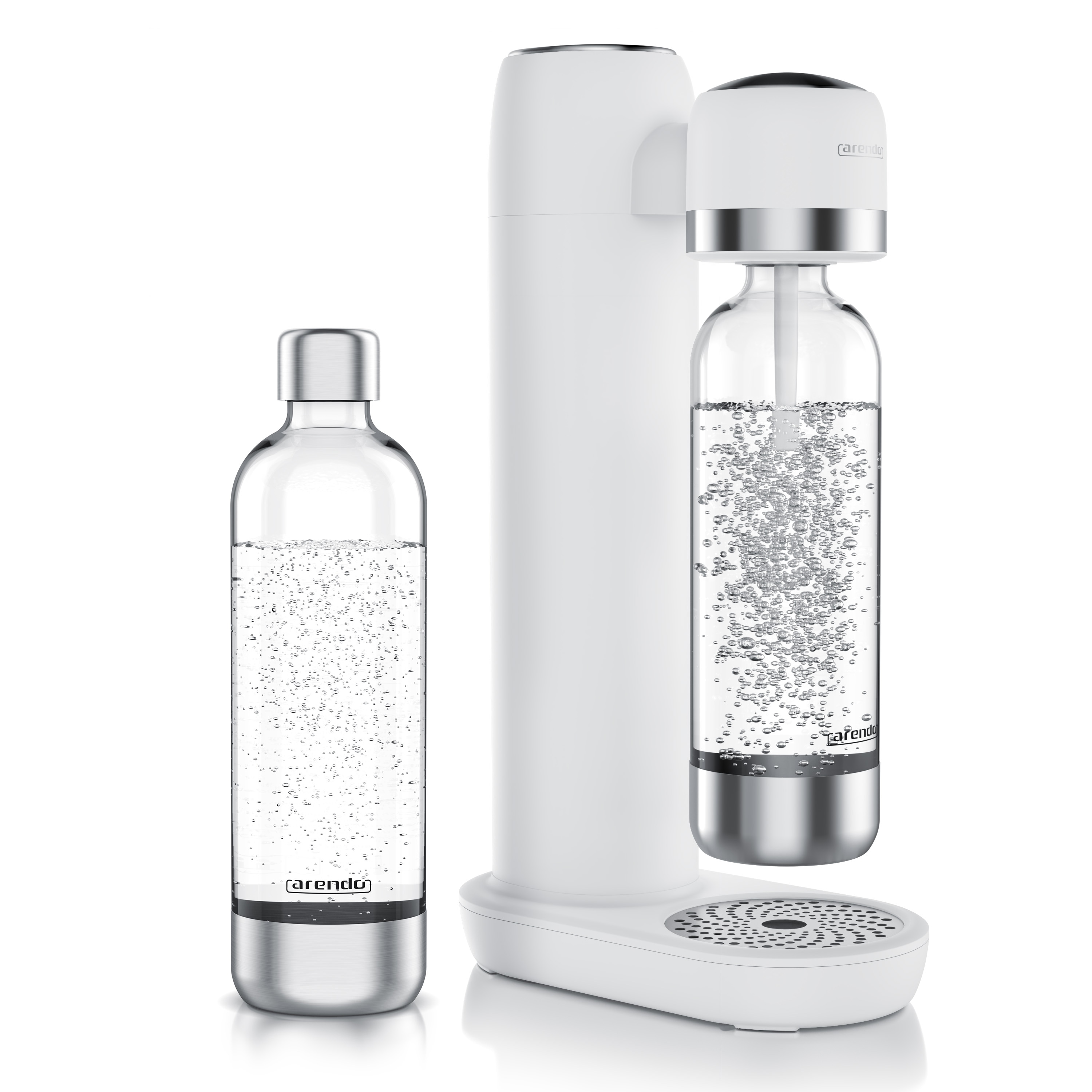 Arendo Wassersprudler Soda Maker mit 2x 1000 ml Flaschen, kompatibel mit 60l CO2 Zylindern, (Set, 3-tlg., Soda Maker, PET-Flasche), Soda Streamer + 2 Wasserflaschen, BPA-frei, fein dosierbar, Carbonator - Bild 1