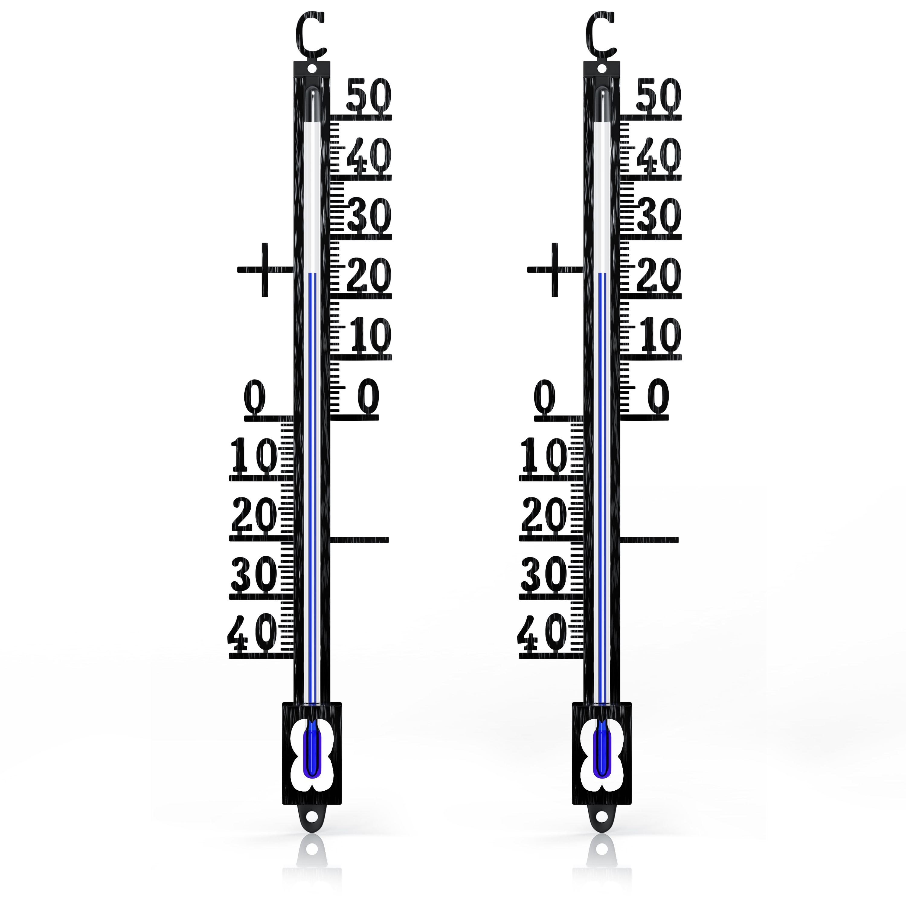 BEARWARE 2x Analoges Thermometer aus Metall, wetterfest Au&szlig;enwetterstation (Messbereich -40&deg; bis +50&deg; C &ndash; klassisches Design) - Bild 1