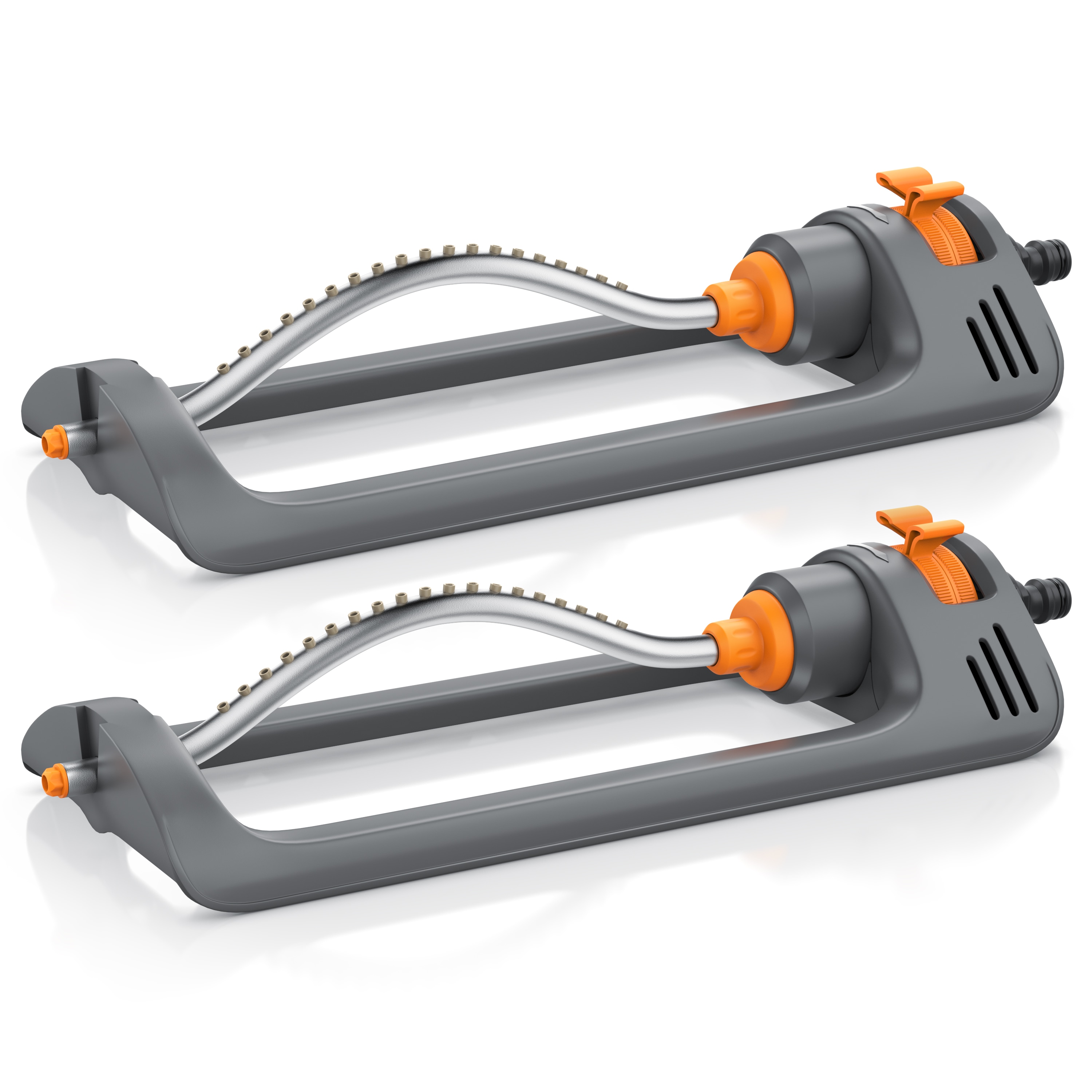 Brandson 2x Viereckregner Garten Rasensprenger, Vierecksprenger, Oszillations-Regner, Sprinkler, f&uuml;r Fl&auml;chen bis 153 m&sup2;, Rasen Bew&auml;sserung, Reichweite bis zu 14 m &Oslash; - Bild 1