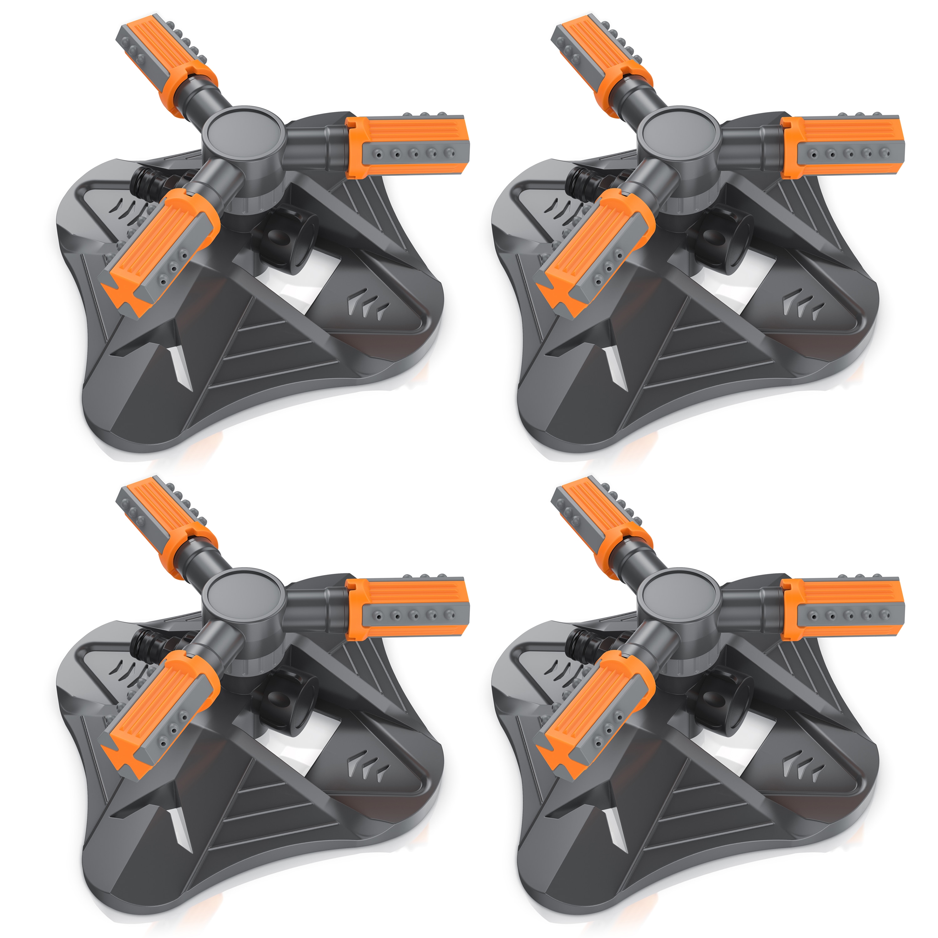 Brandson 4x Kreisregner Garten Sprinkler, 360&deg; Rasensprenger, 3 Arm Rasensnsprikler rotierend, 21 cm lang, Sprenger Bew&auml;sserungssystem, Bew&auml;sserungsanlagen, Gardena kompatibel - Bild 1