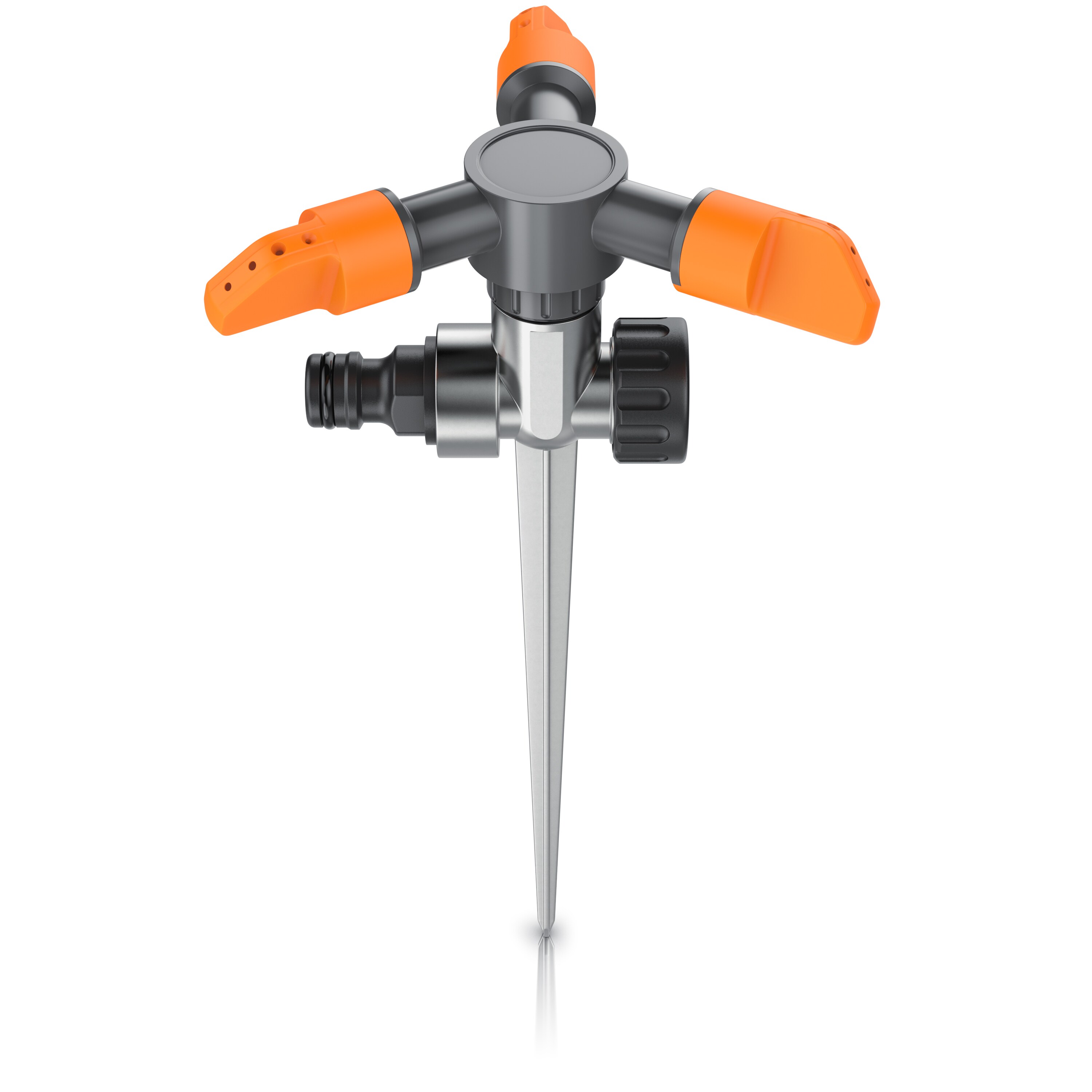 Brandson 1x Kreisregner 3-fach Rasensprinkler mit Erdspie&szlig;, 360&deg; Fl&auml;chenregner, Spr&uuml;hregner, f&uuml;r Fl&auml;chen bis 150 m&sup2;, 14 cm lang, 3 Arm Sprinkler, 45&deg; - 90&deg; Winkel, 7m Reichweite, robuster Spike - Bild 1