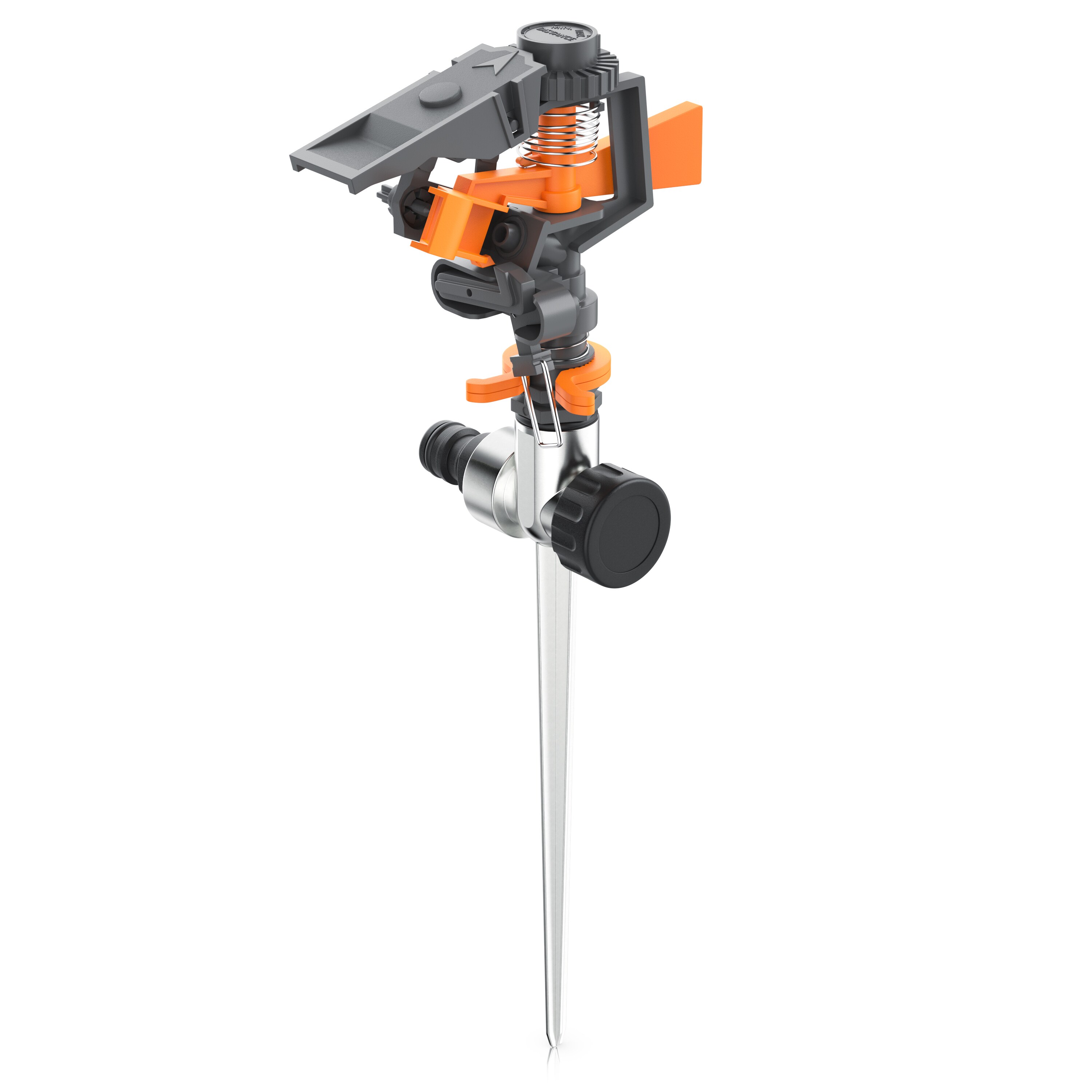 Brandson 1x Kreisregner Intervall-Sprinkler, Rasensprenger mit Pulsation, 360&deg; Impulsregner, f&uuml;r Fl&auml;chen bis 200 m&sup2;, Rasensprinkler, 7m Reichweite, Gardena kompatibel - Bild 1