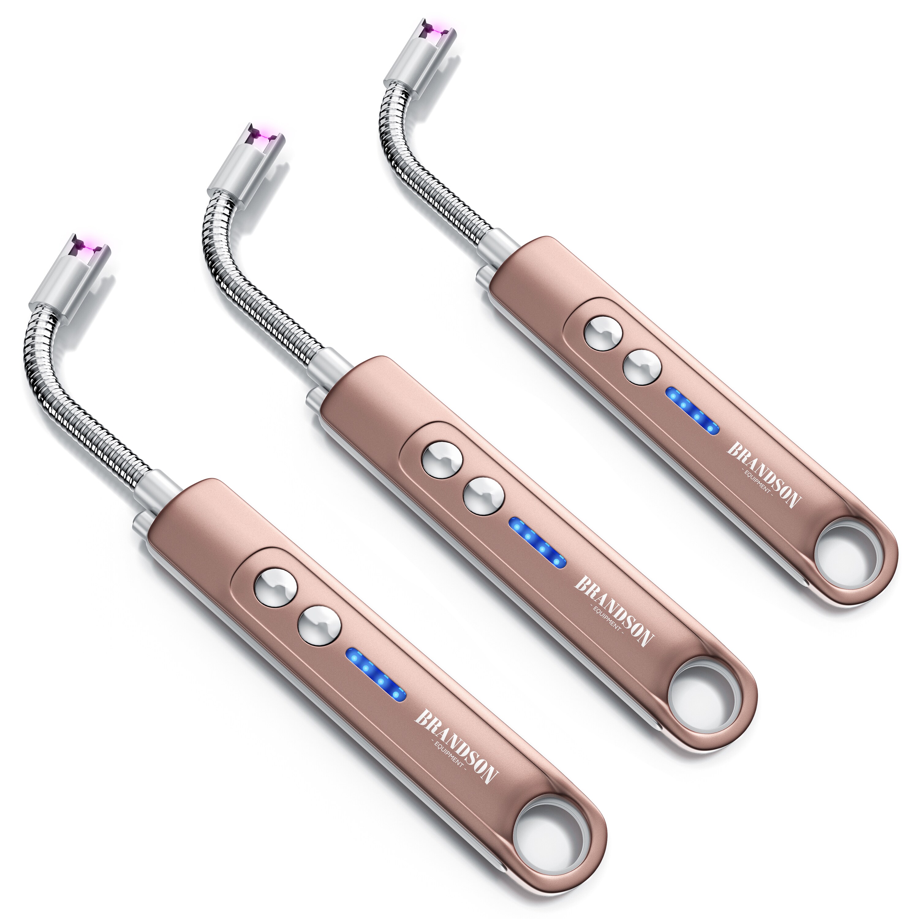 Brandson 3x Feuerzeug elektrisch, Lichtbogen Stabfeuerzeug USB aufladbar, Kerzenanz&uuml;nder f&uuml;r K&uuml;che, Kerzen, Gasherde, Grill, Kamin - Bild 1