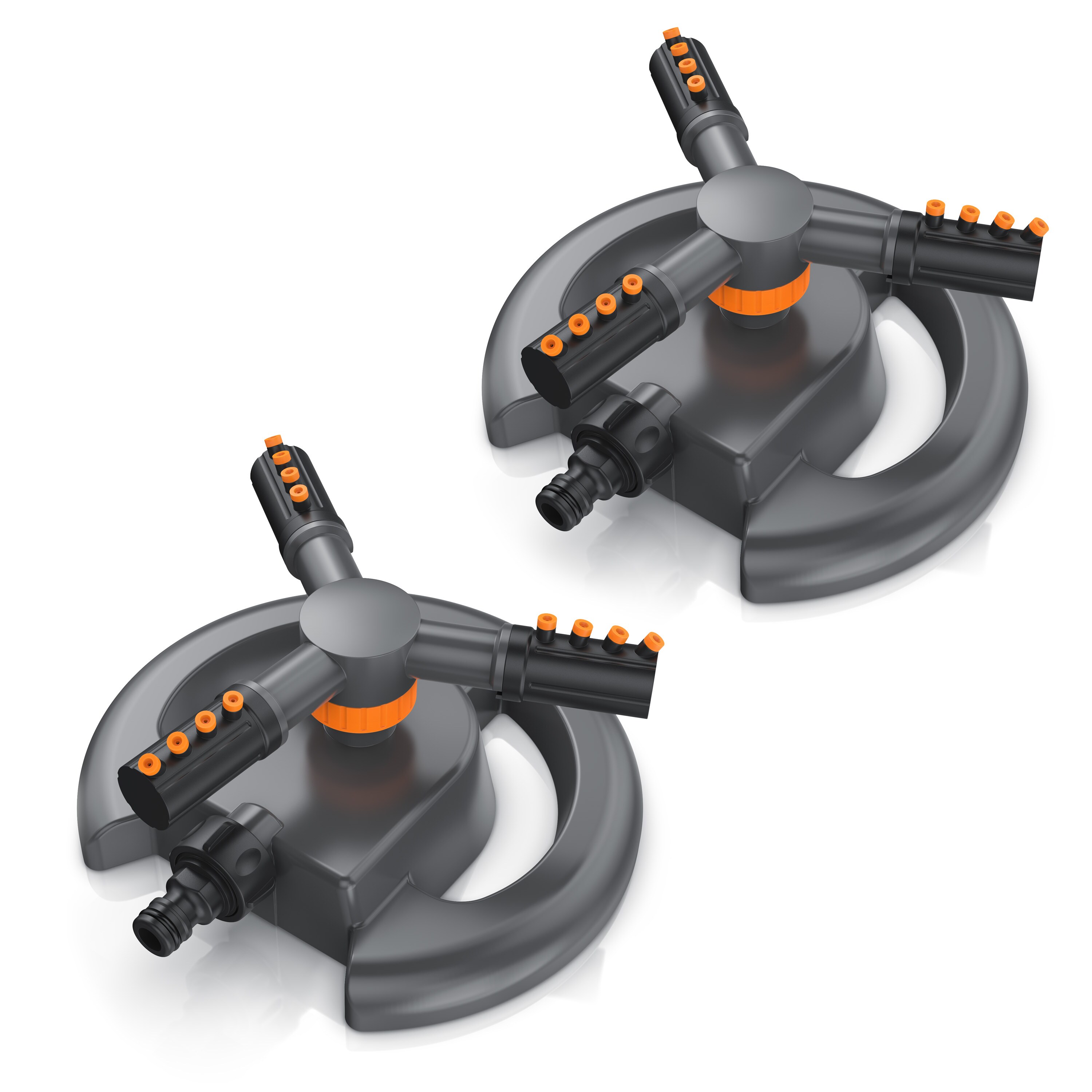 Brandson 2x Kreisregner Garten Sprinkler, 360&deg; Rasensprenger, 3 Arm Rasensnsprikler rotierend, f&uuml;r Fl&auml;chen bis 314 m&sup2;, Sprenger Bew&auml;sserungssystem, Bew&auml;sserungsanlagen, Gardena kompatibel - Bild 1