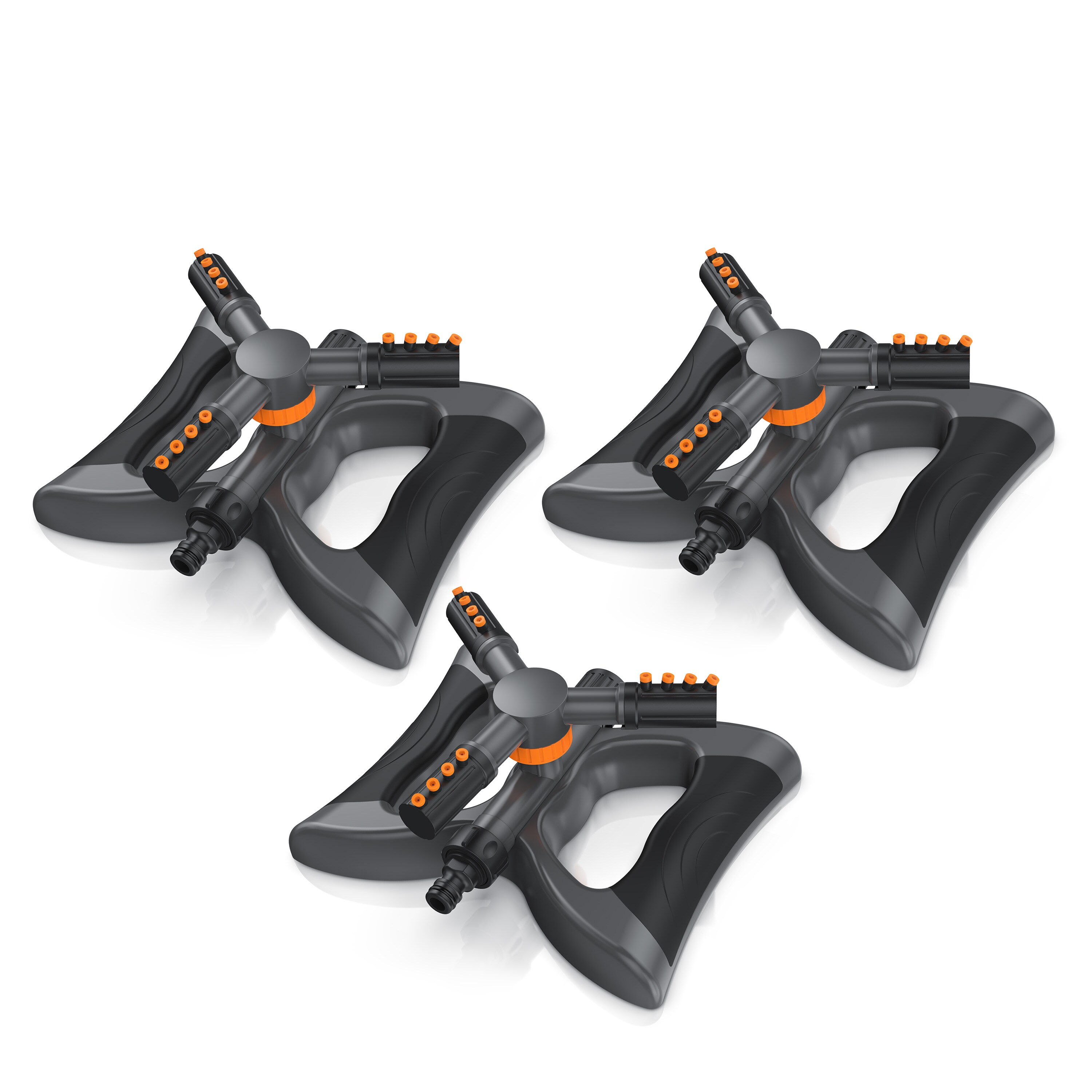 Brandson 3x Kreisregner Garten Sprinkler, 360&deg; Rasensprenger, 3 Arm Rasensnsprikler rotierend, f&uuml;r Fl&auml;chen bis 314 m&sup2;, Sprenger Bew&auml;sserungssystem, Bew&auml;sserungsanlagen, Gardena kompatibel - Bild 1