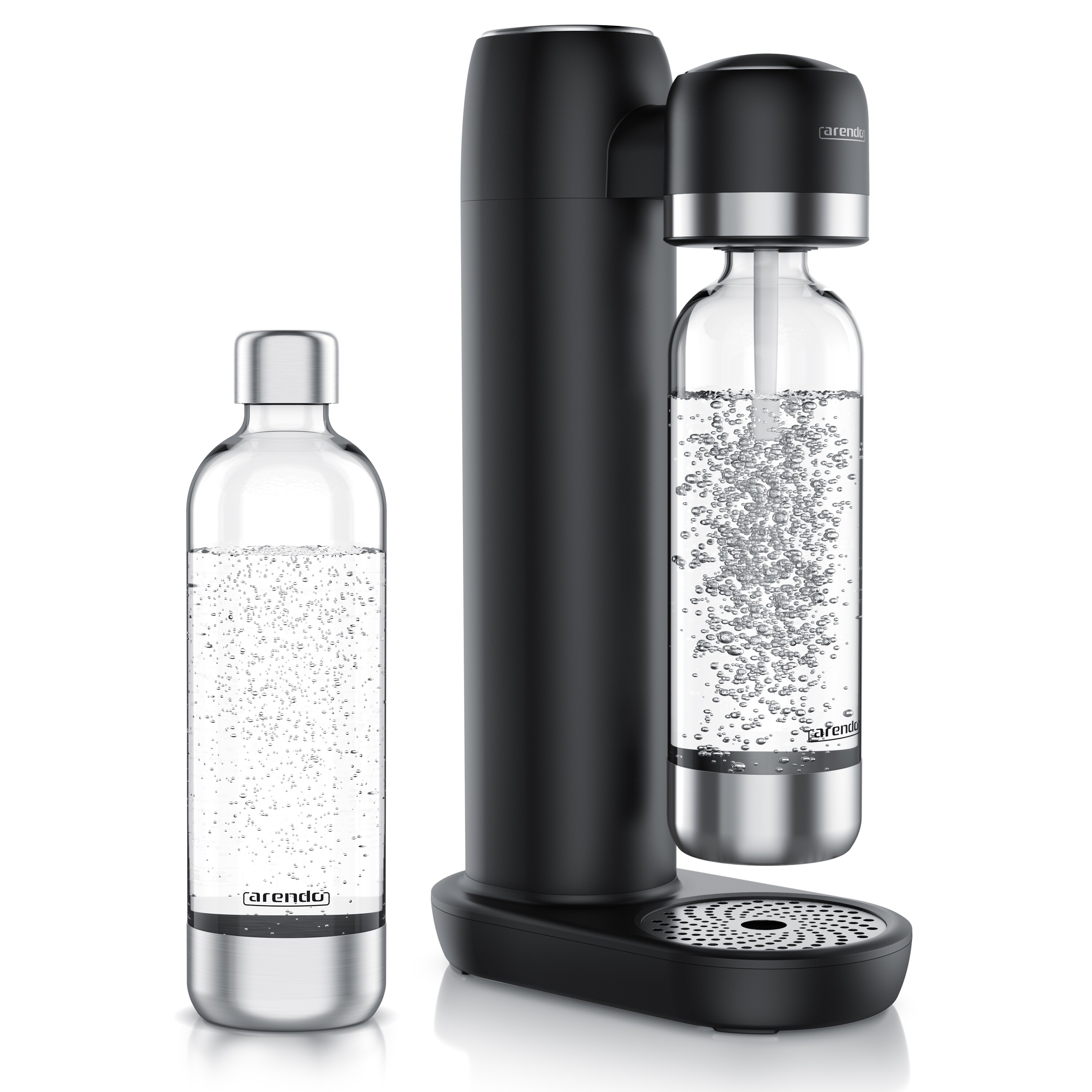 Arendo 3x Wassersprudler Soda Maker mit 2x 1000 ml Flaschen, kompatibel mit 60l CO2 Zylindern, (Set, 3-tlg., Soda Maker, 2x PET-Flasche), Soda Streamer + 2 Wasserflaschen, BPA-frei, fein dosierbar, Carbonator - Bild 1