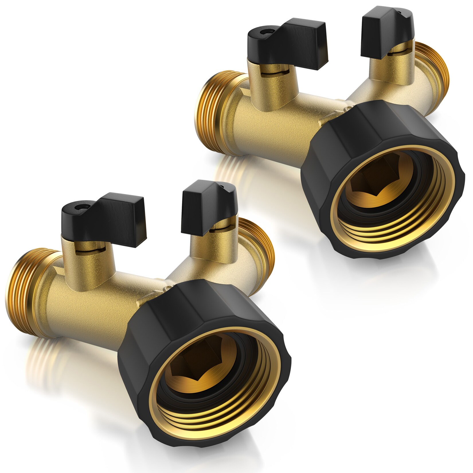 Brandson 2x Wasserventil 2 Wege – Y-Verteiler für 3/4 Zoll Wasserhahn Splitter | 04062861826935