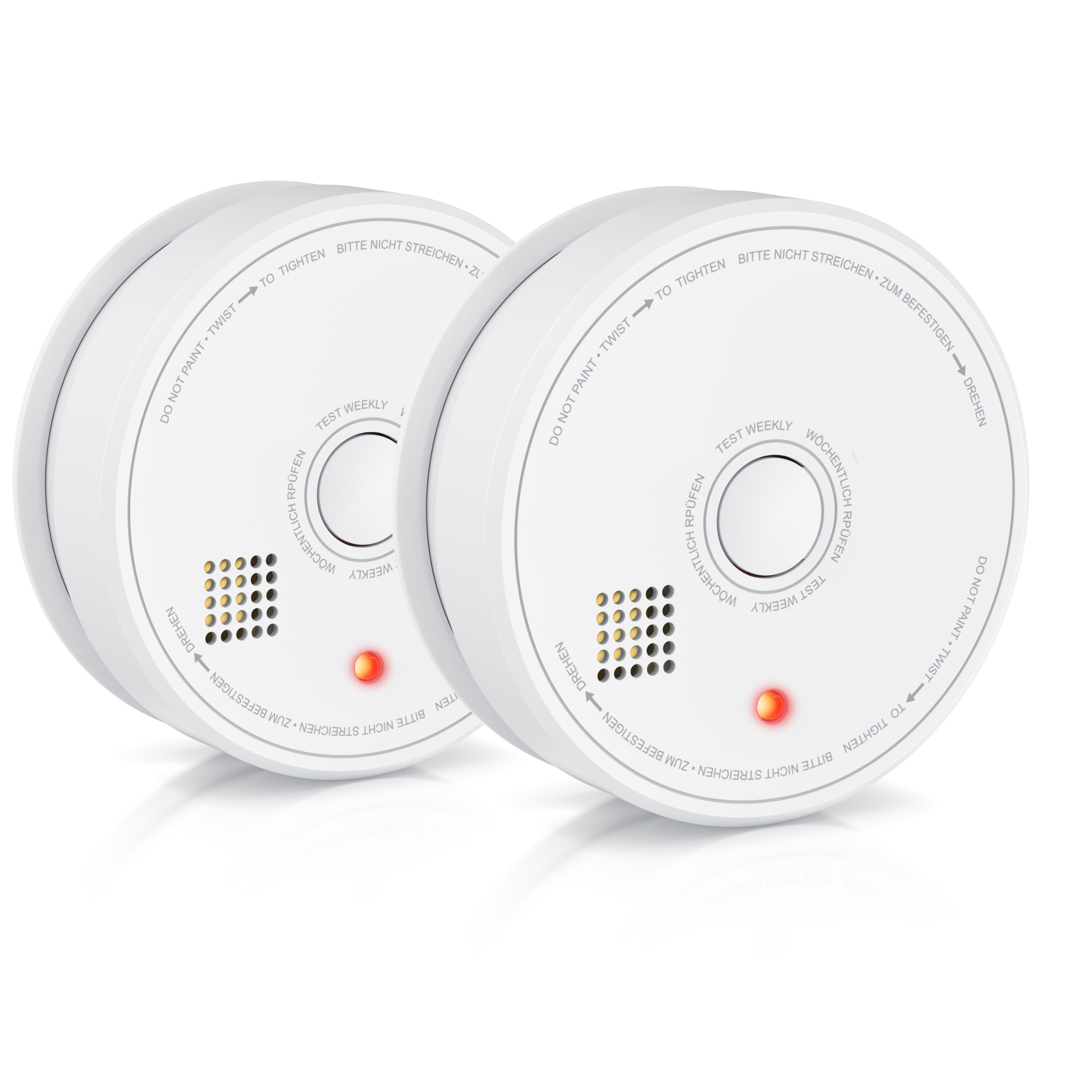 Brandson 2x Rauchmelder (Wechselbare Batterie, wiederverwendbar, Batteriewarnung, T&Uuml;V gepr&uuml;ft) - Bild 1