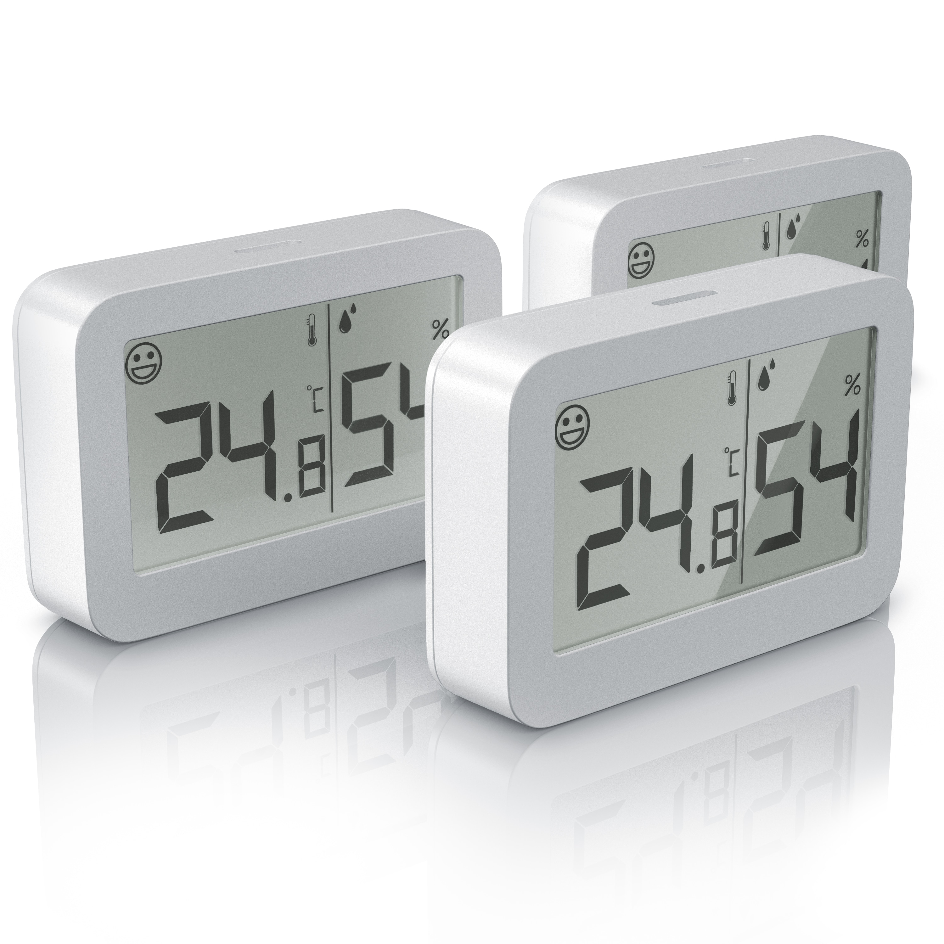 BEARWARE 3x Innenwetterstation (Haltemagneten, Thermometer Hygrometer, Temperatur und Luftfeuchtigkeit Messger&auml;t) - Bild 1