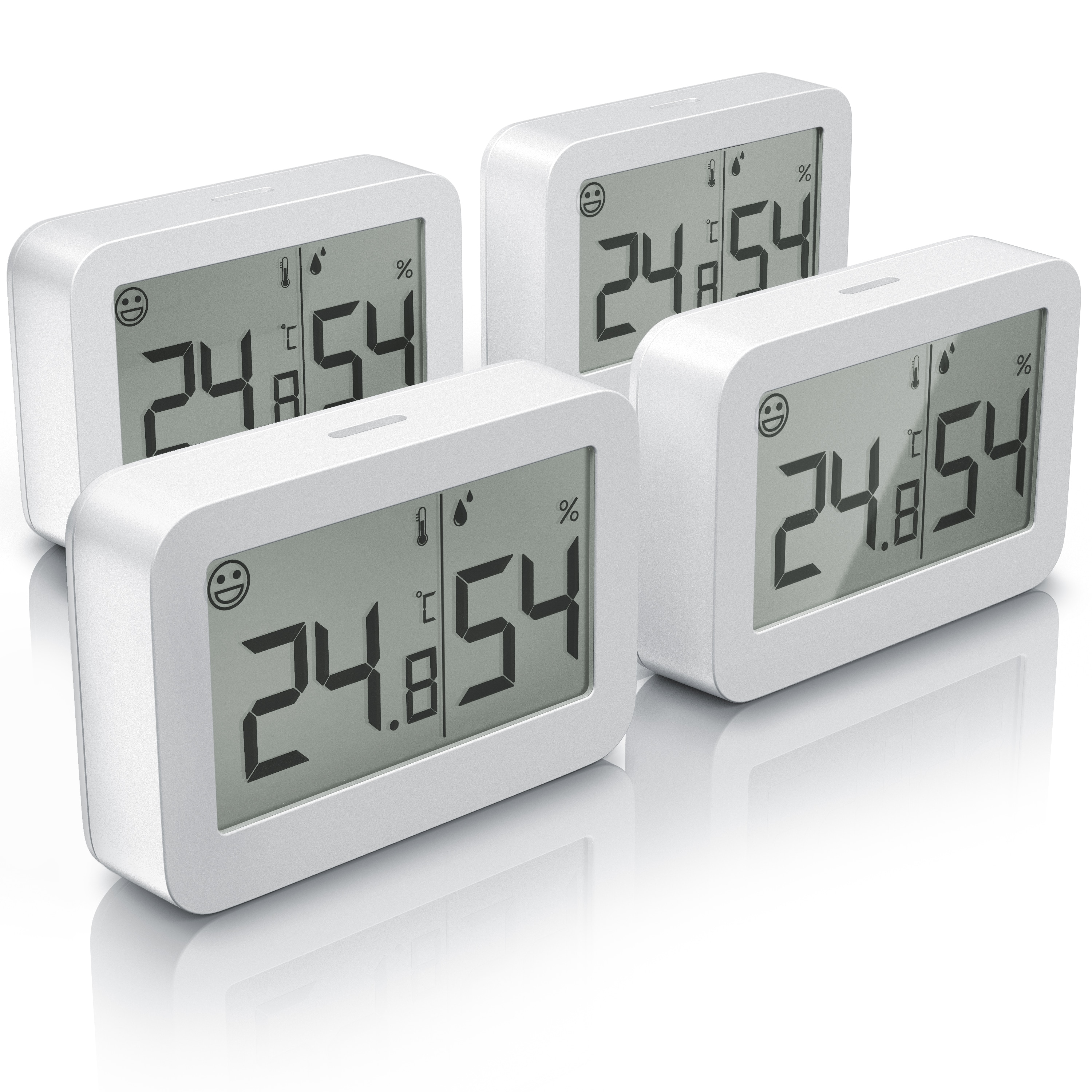 BEARWARE 4x Innenwetterstation (Haltemagneten, Thermometer Hygrometer, Temperatur und Luftfeuchtigkeit Messger&auml;t) - Bild 1