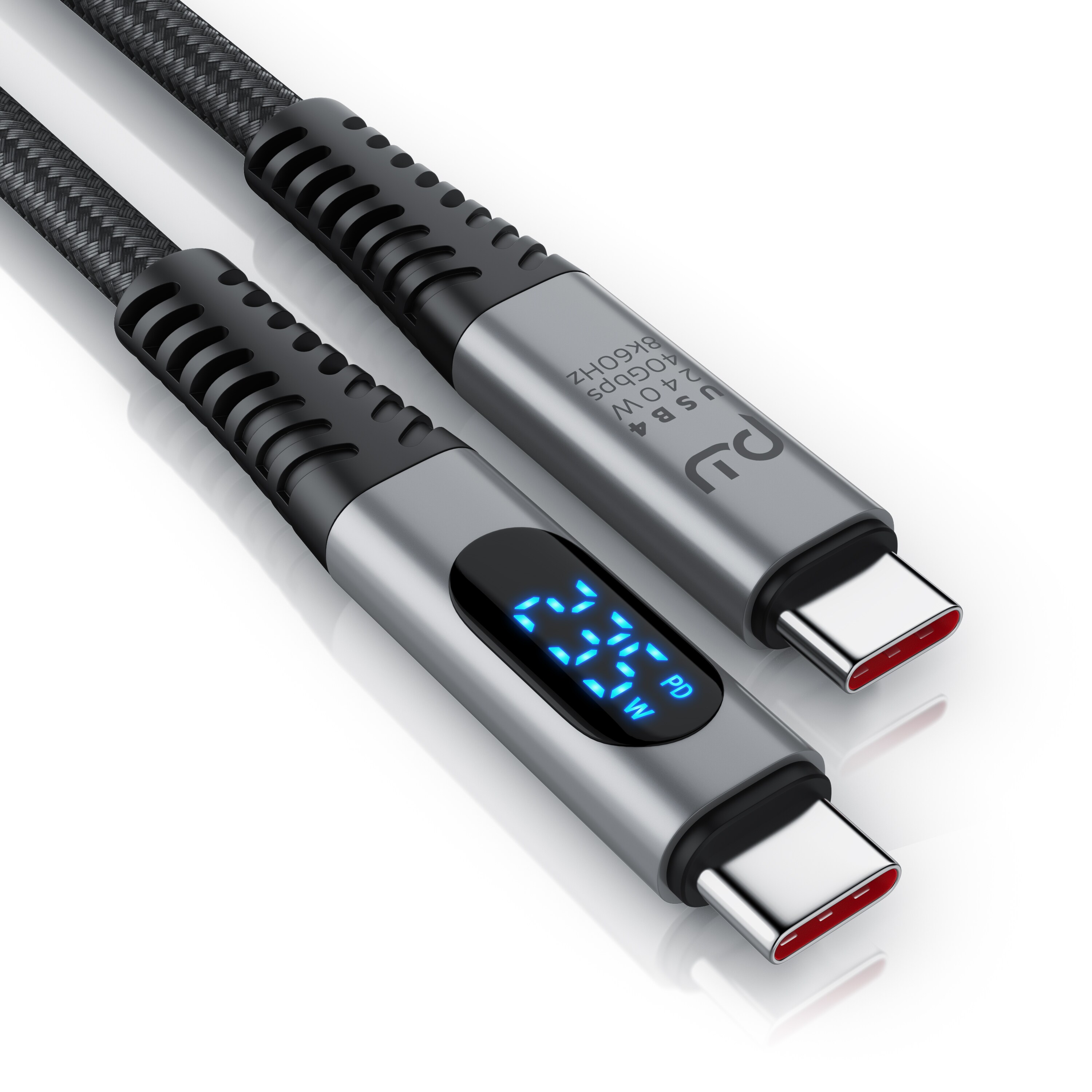 Primewire Thunderbolt 3 Kabel, USB 4 Typ C, USB-Kabel, USB-C, (150 cm), Gen 3x2-100 Watt Ladekabel / Datenkabel 40 Gbit/s mit Display, 1,5m - Bild 1
