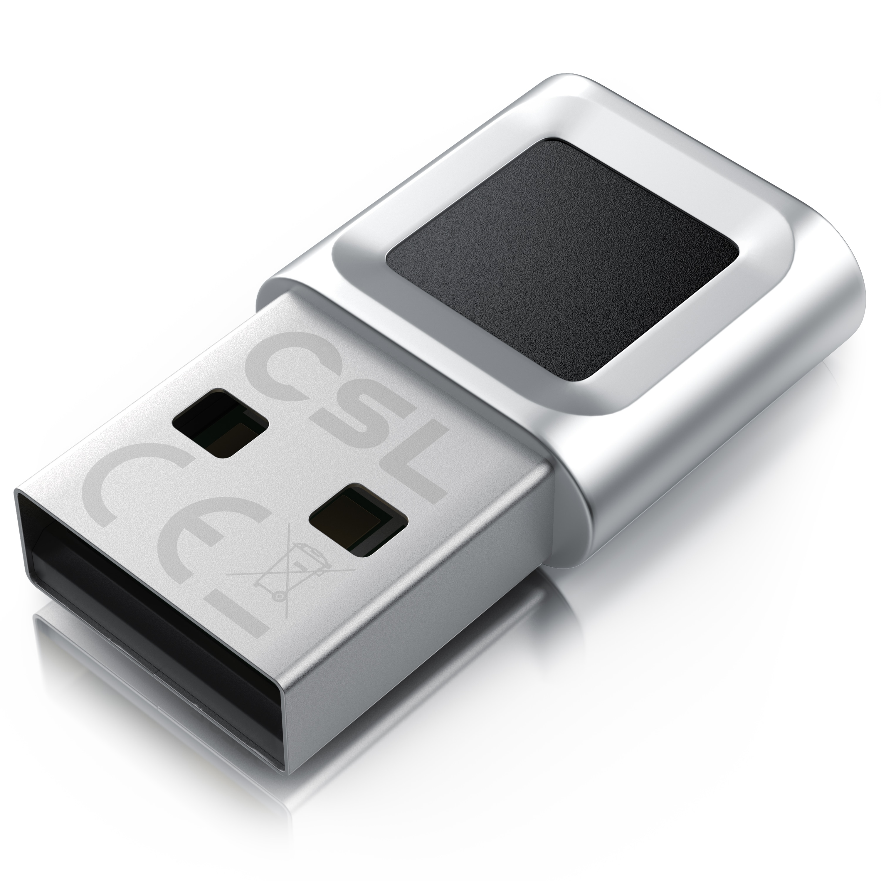 CSL Fingerabdrucksensor V3 mit USB-A, f&uuml;r Windows 11 Hello, bis 10 Fingerabdr&uuml;cke pro Profil, 360&deg;-Erkennung, Plug & Play, Aluminium - Bild 1