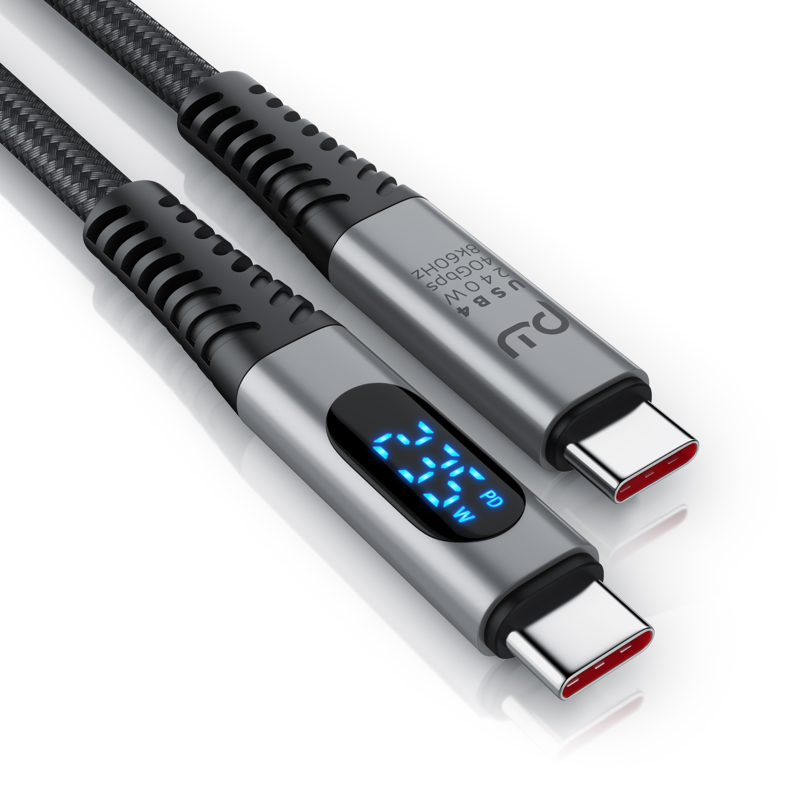 Primewire Thunderbolt 3 Kabel, USB 4 Typ C, USB-Kabel, USB-C, (50 cm), Gen 3x2-100 Watt Ladekabel / Datenkabel 40 Gbit/s mit Display, 0,5m - Bild 1