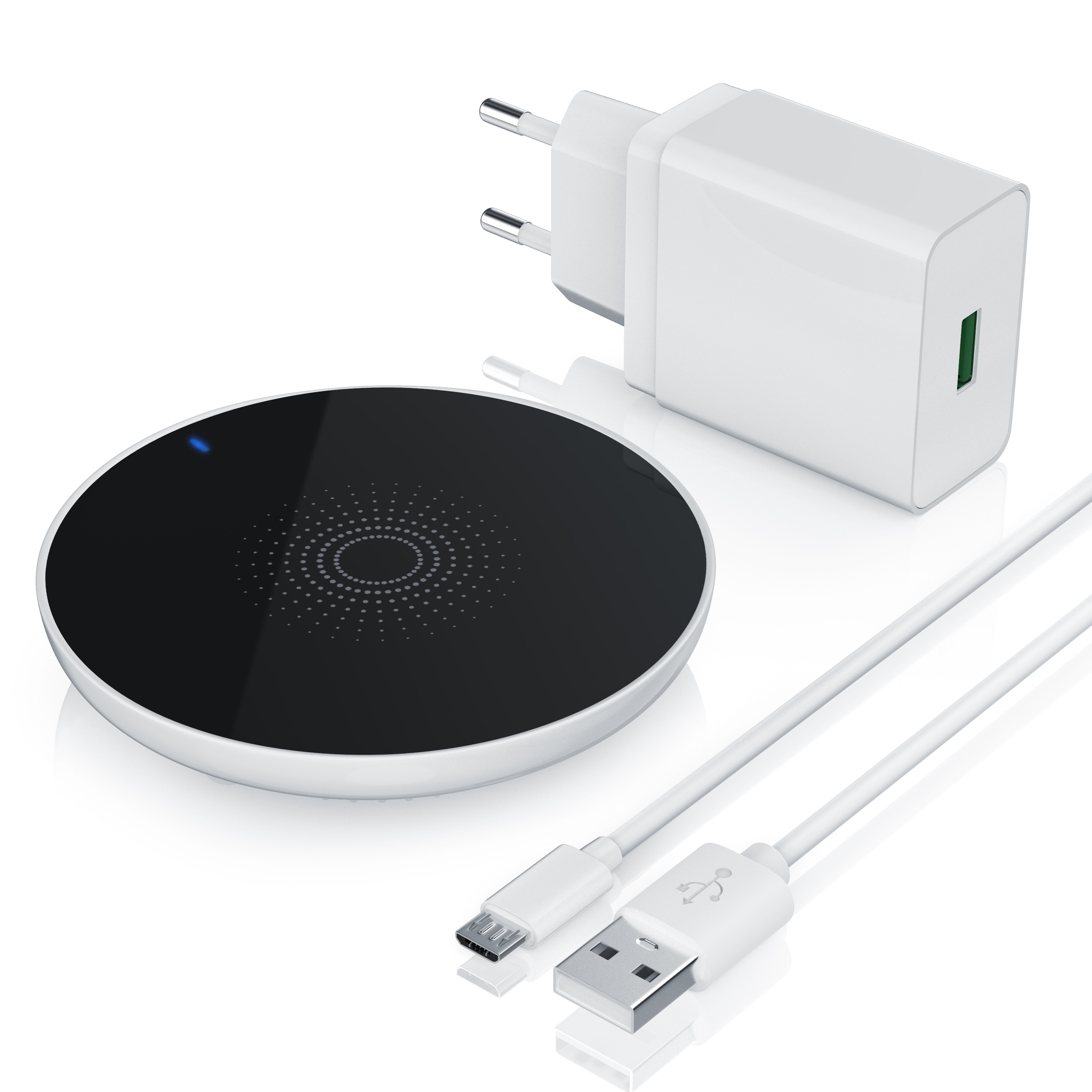 Aplic Wireless Charger f&uuml;r Qi-kompatible Smartphones, induktives Ladeger&auml;t mit bis zu 10 W, inklusive Quick-Charge-3.0-USB-Netzteil - Bild 1