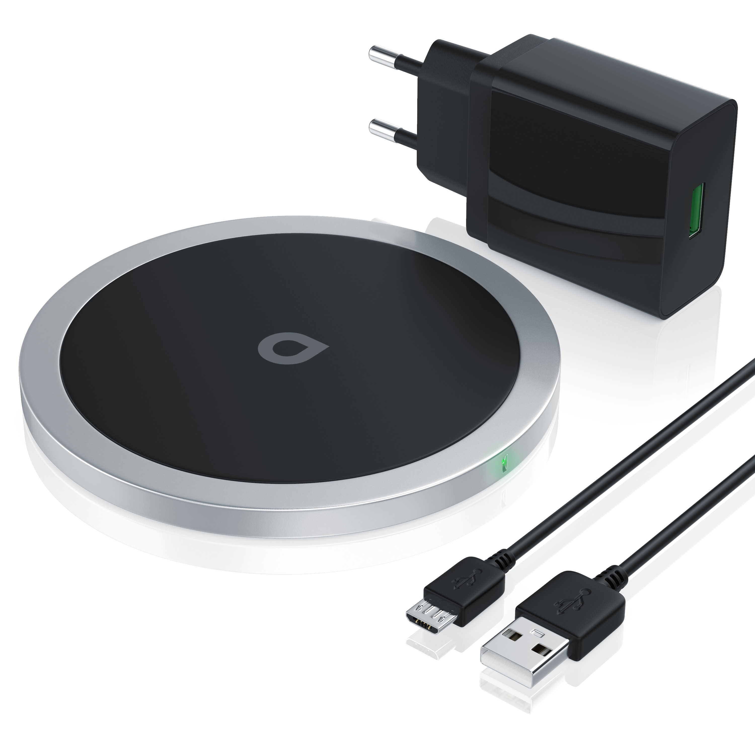 Aplic induktives Ladeger&auml;t f&uuml;r Qi-kompatible Smartphones, Wireless Fast Charger mit bis zu 10 W, Aluminiumgeh&auml;use, Antirutschauflage - Bild 1