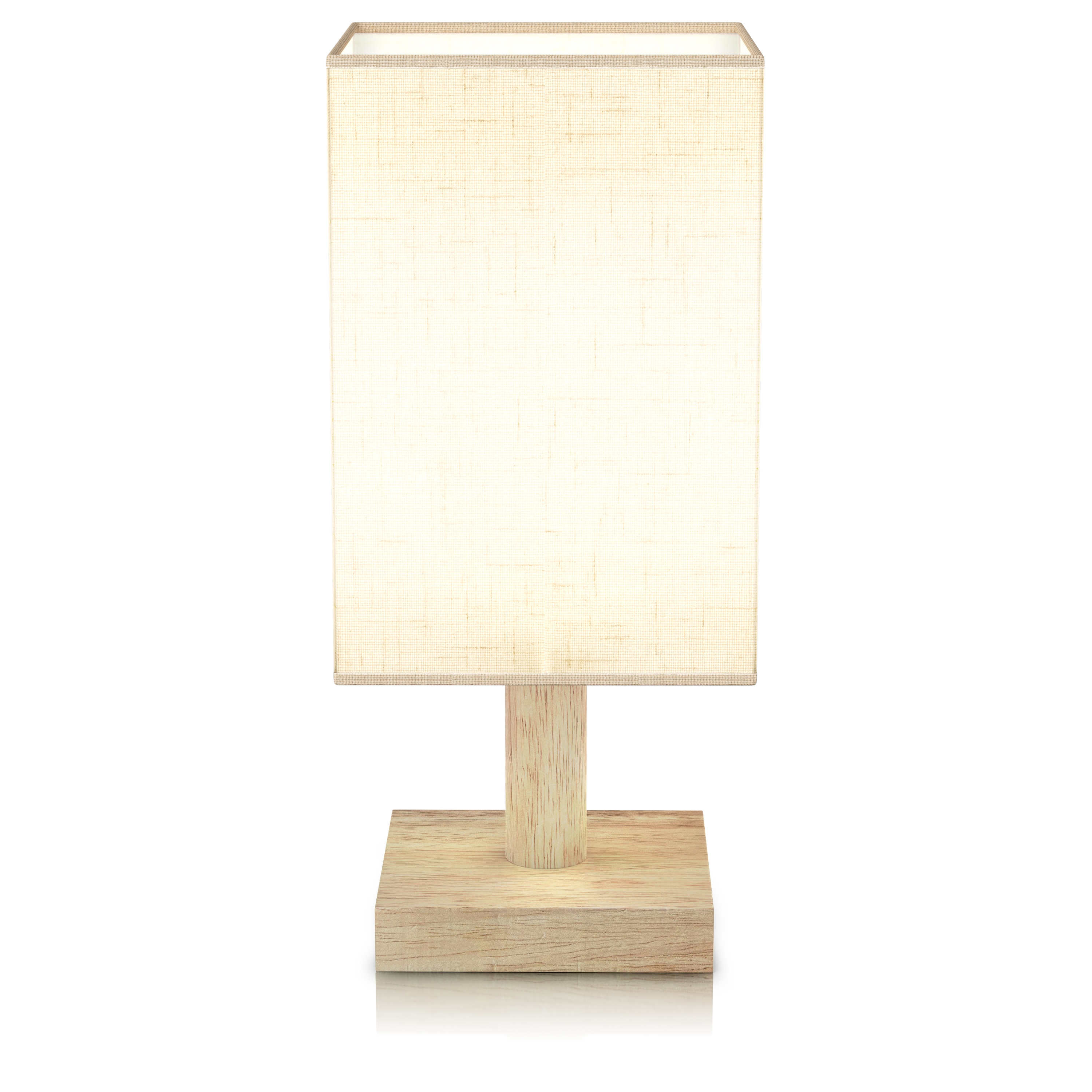 Mybeo LED Nachttischlampe mit Stoffschirm, eckig, Nachtlicht, energieeffizient, Nachtlichtfunktion, LED fest integriert, Warmwei&szlig;, Neutralwei&szlig; - Bild 1