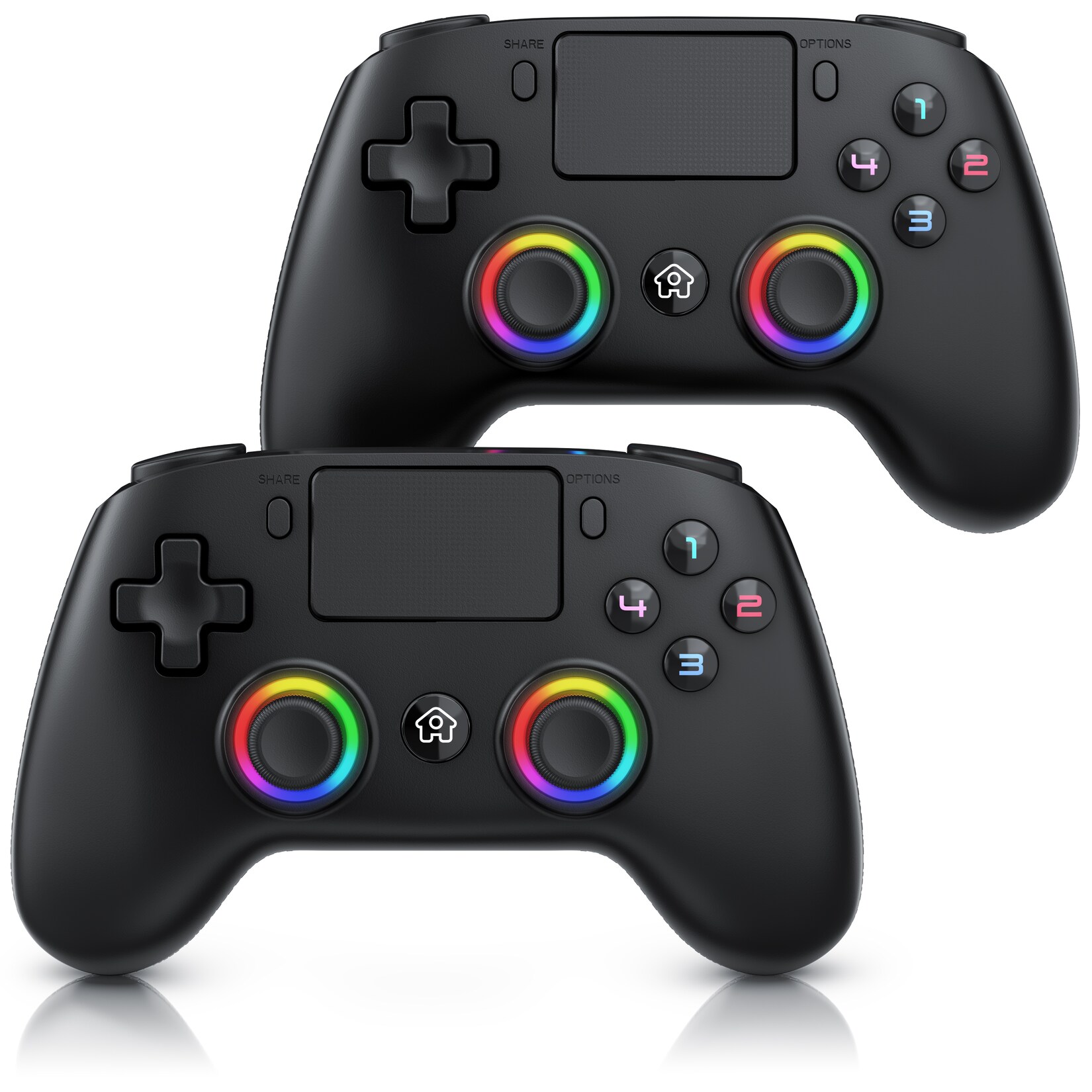 CSL Wireless Gamepad für PS4 & PC, Dual Vibration, Touchpad, 3,5 mm Klinke PlayStation 4-Controller (Spar-Set, 4 St., für Playstation 4 Pro …