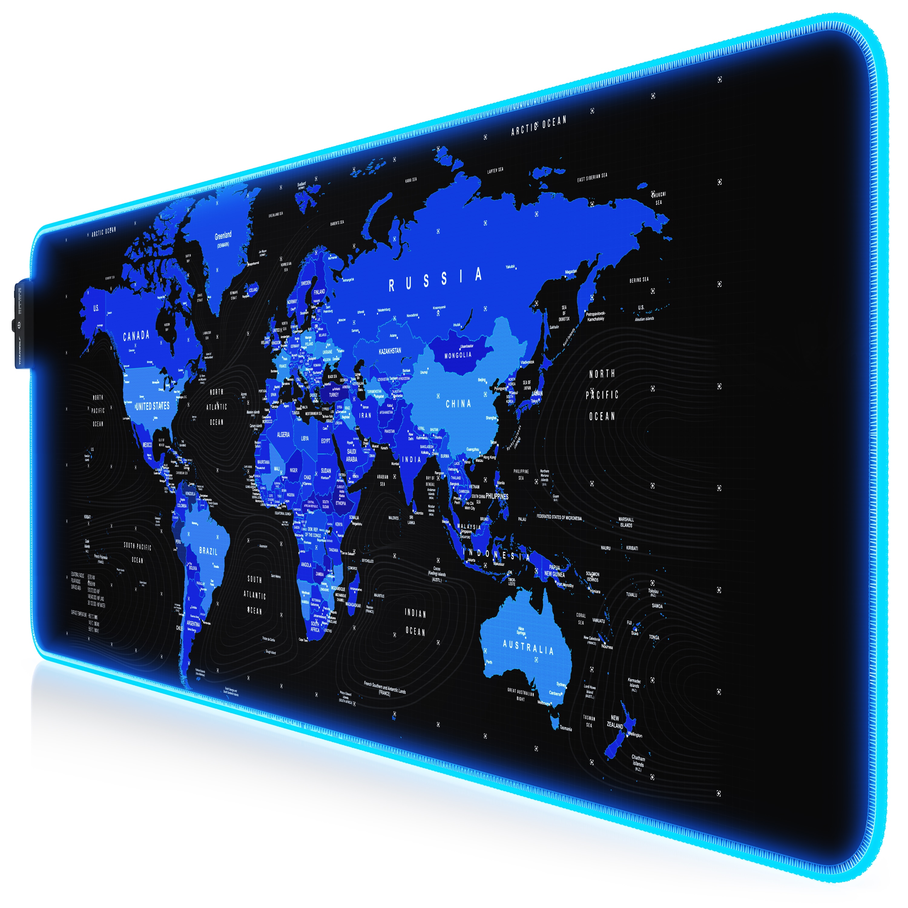 Titanwolf Gaming Mauspad RGB Mousepad 800 x 300 x 3 mm, Multi Color LED XL Tischunterlage, rutschfest, abwaschbar, Geschwindigkeit & Pr&auml;zision - Bild 1