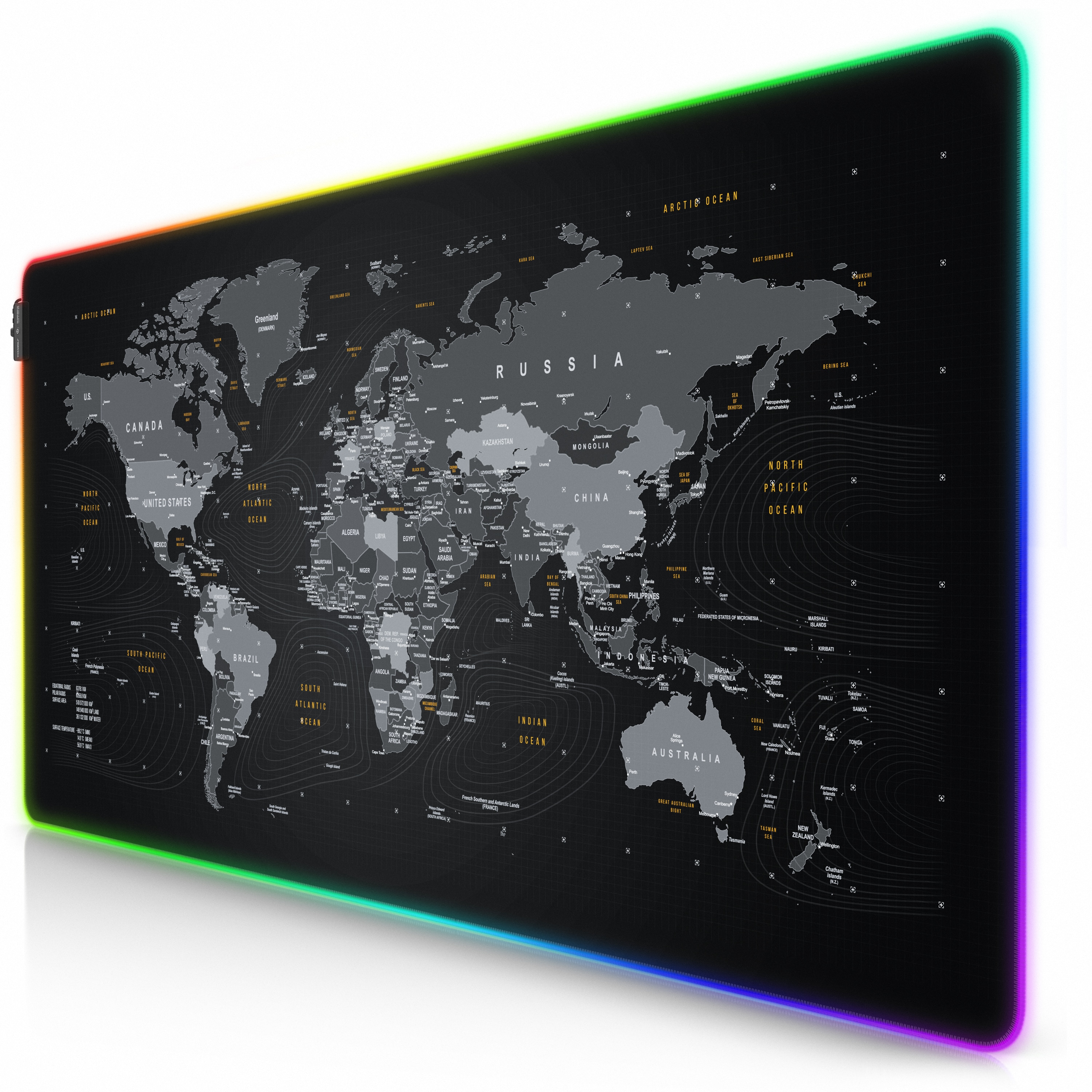 Titanwolf Gaming Mauspad RGB Mousepad 1200 x 600 x 3 mm, Multi Color LED XXXL Tischunterlage, rutschfest, abwaschbar, Geschwindigkeit & Pr&auml;zision - Bild 1