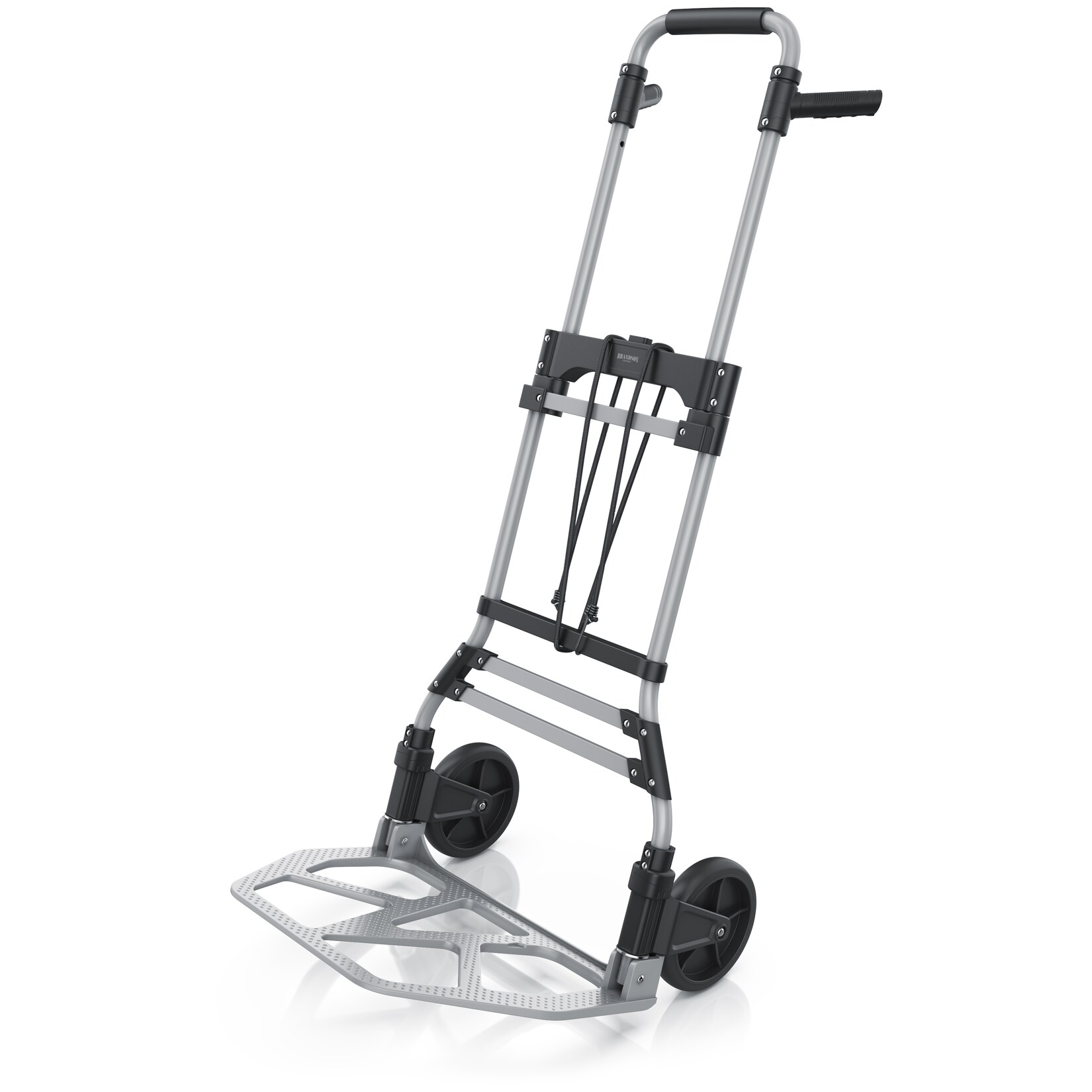 Brandson Sackkarre Transportkarre klappbar mit 150 kg Last Vollgummireifen & Expanderseil, (1-St), Aluminium, Anti-Rutsch-Kerben