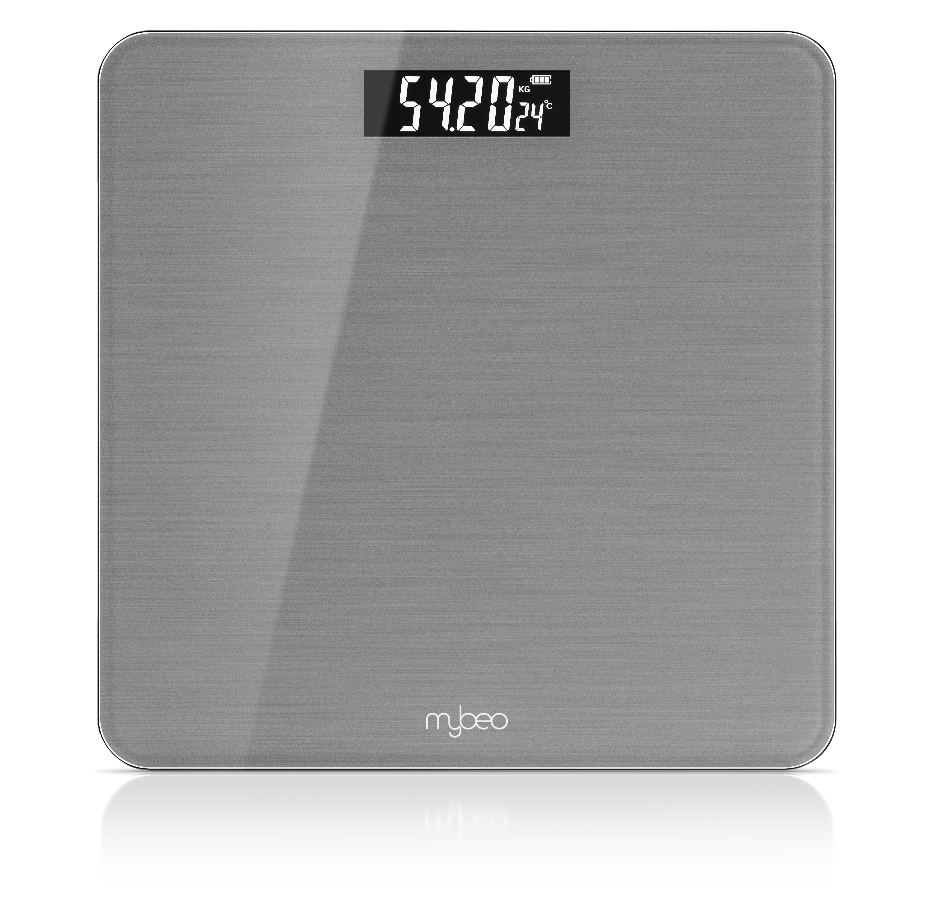 MyBeo Personenwaage, digitale Waage f&uuml;r Personen, gro&szlig;e Trittfl&auml;che aus 6mm Sicherheitsglas, grau - Bild 1
