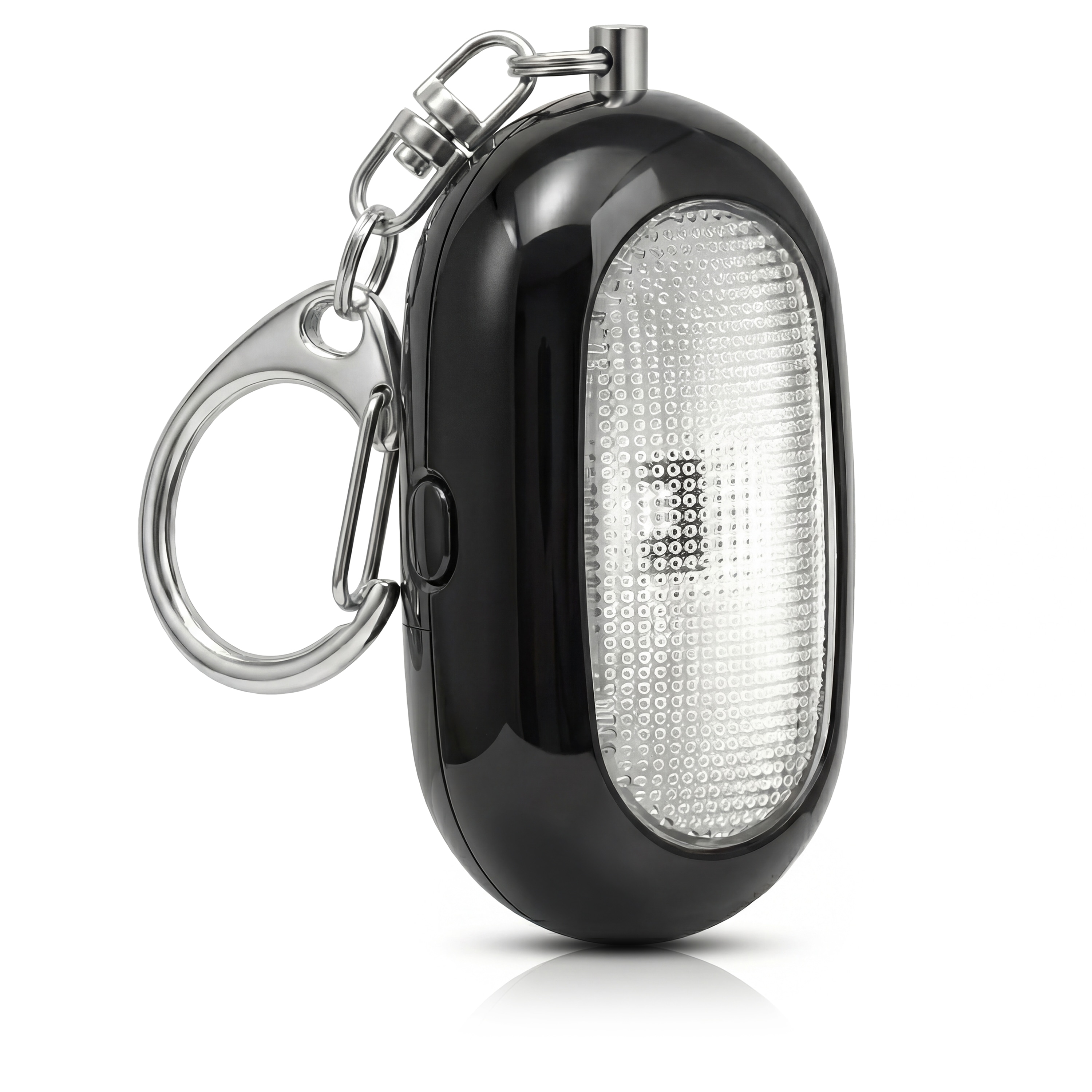 BEARWARE &Uuml;berfallmelder, Pers&ouml;nlicher Alarm, Personenalarm, Schl&uuml;sselanh&auml;nger 125 dB, LED Licht, schwarz - Bild 1