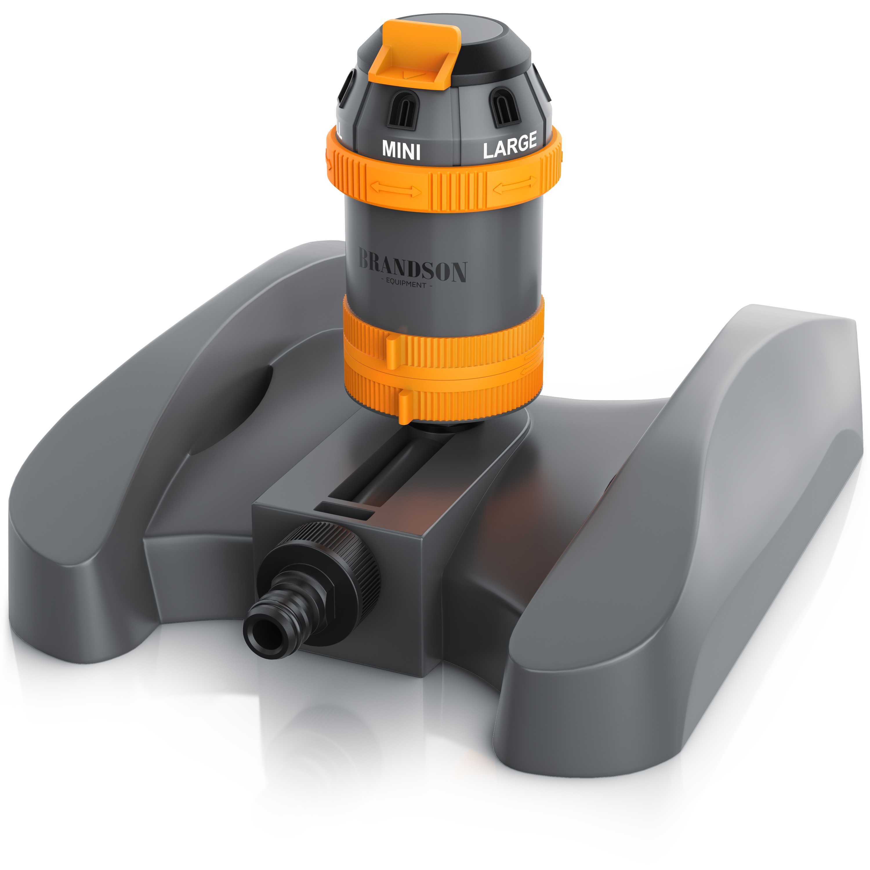 Brandson Vielfl&auml;chenregner, Garten Sprinkler, 360&deg; Rasensprenger, 6 Spr&uuml;hmuster, 452m&sup2; Bew&auml;sserung, schwarz/orange/grau - Bild 1