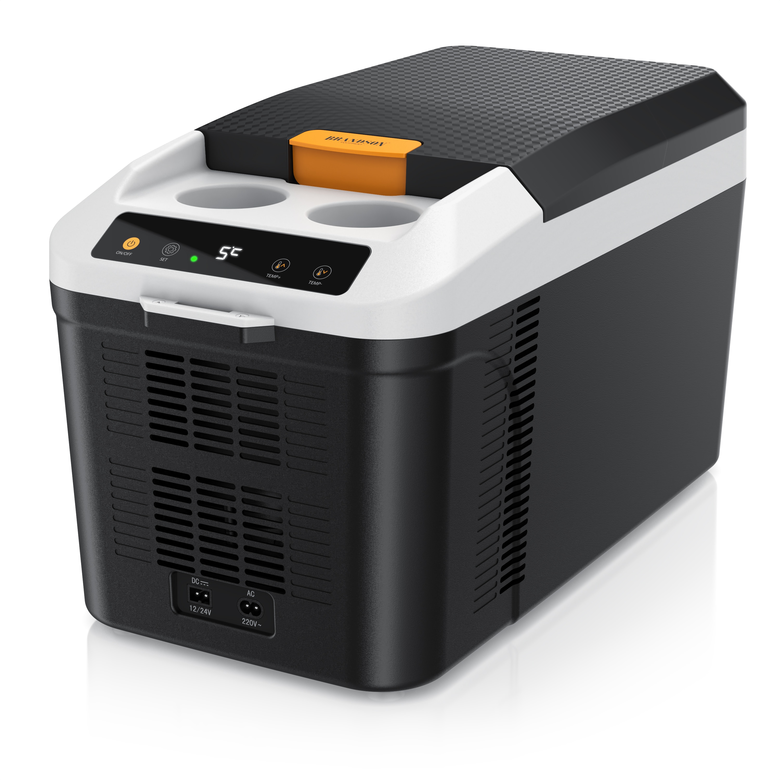Brandson Elektrische K&uuml;hlbox, 14 L, K&uuml;hlt & h&auml;lt Warm, von max. -9 bis +65&deg;C, f&uuml;r Mittelkonsole, Cool Grey - Bild 1