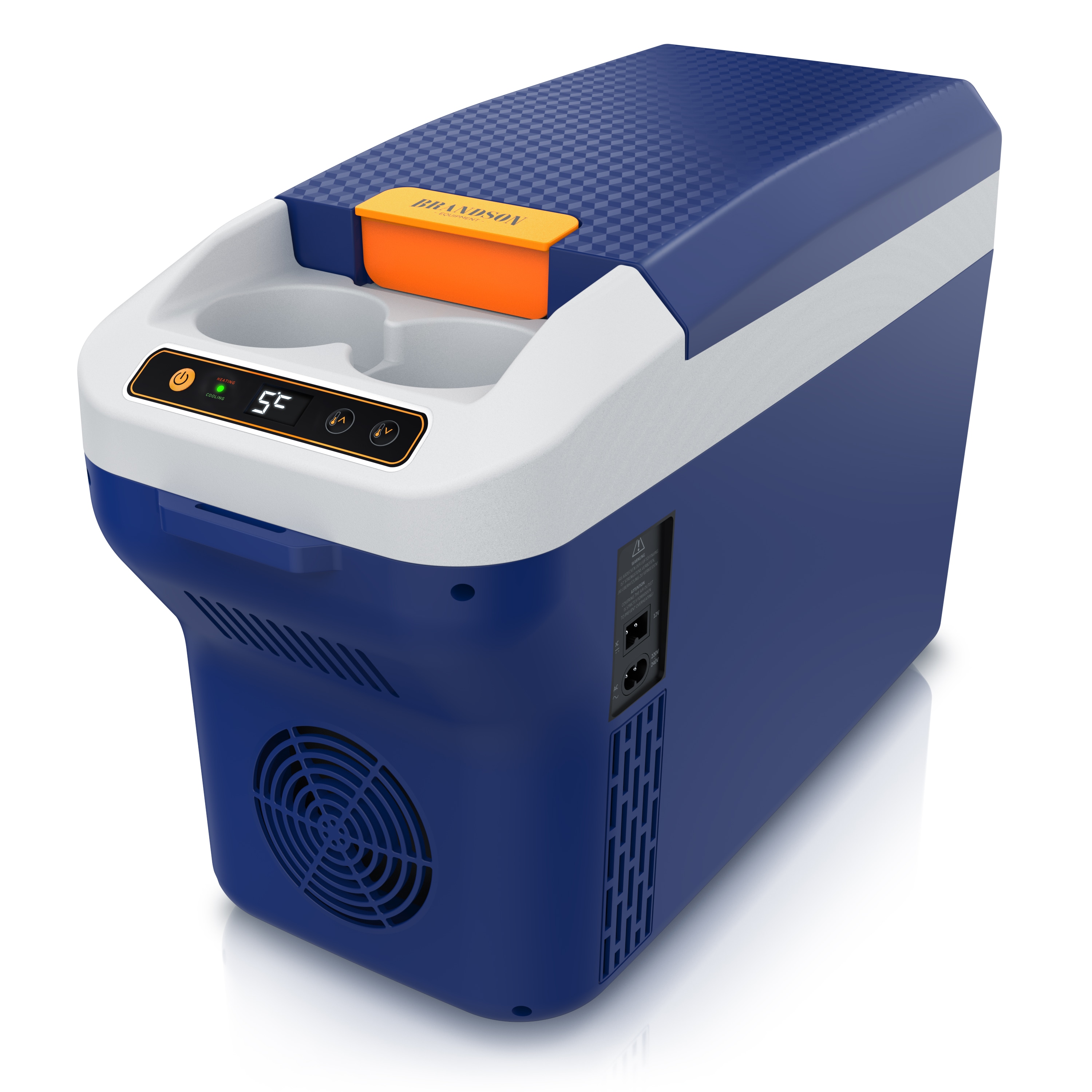 Brandson Elektrische K&uuml;hlbox, 10 L, K&uuml;hlt & h&auml;lt Warm, von -10 bis +65&deg;C, f&uuml;r die Mittelkonsole, blau - Bild 1