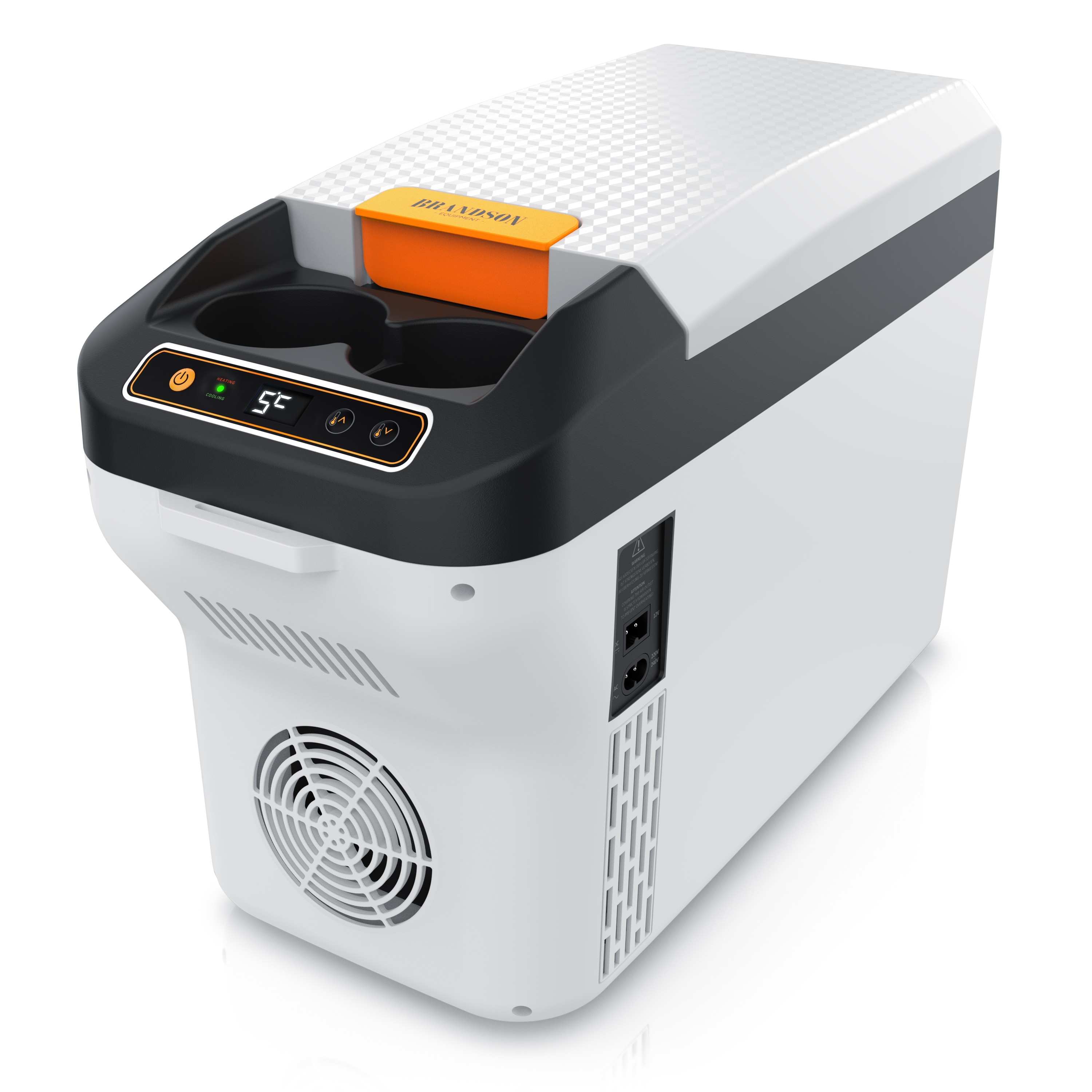 Brandson Elektrische K&uuml;hlbox, 10 L, K&uuml;hlt & h&auml;lt Warm, von -10 bis +65&deg;C, f&uuml;r die Mittelkonsole, wei&szlig; - Bild 1
