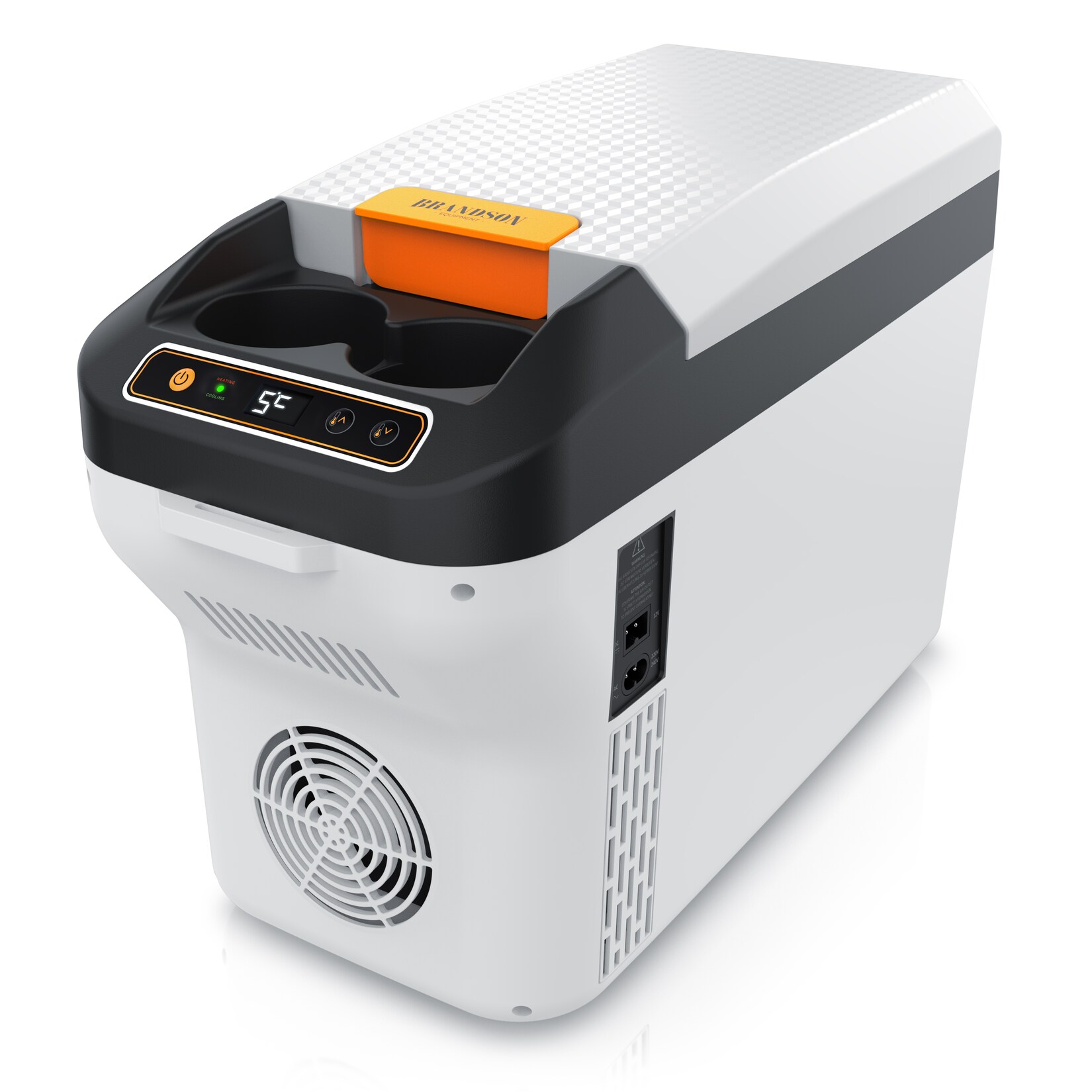 Brandson Elektrische Kühlbox, 10 L, Kühlt & hält Warm, von -10 bis +65°C, für die Mittelkonsole, weiß