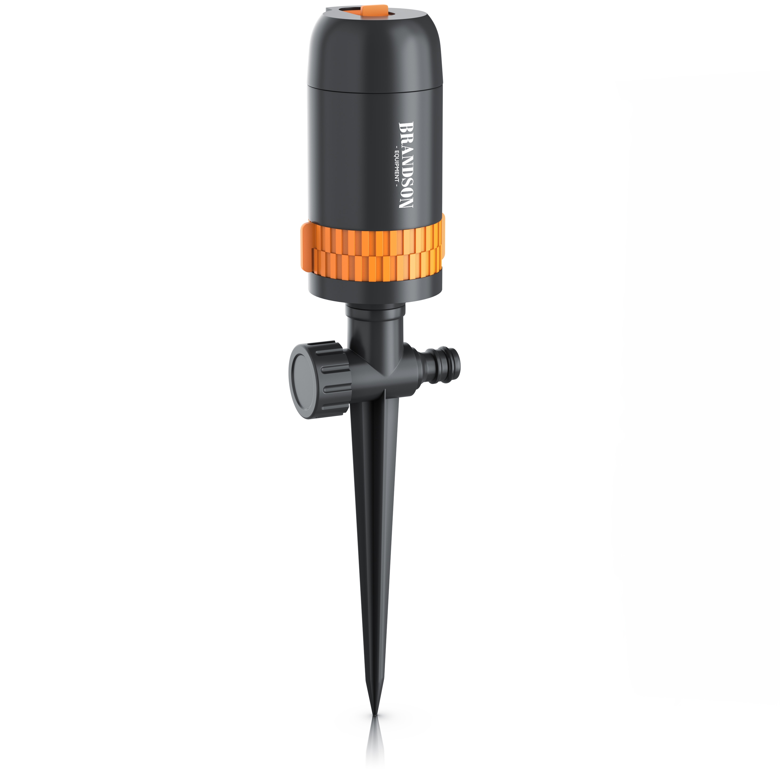 Brandson Vielfl&auml;chenregner, Garten Sprinkler, 360&deg; Rasensprenger, Rasensprinkler, Strahl ablenkbar, schwarz/orange/grau - Bild 1