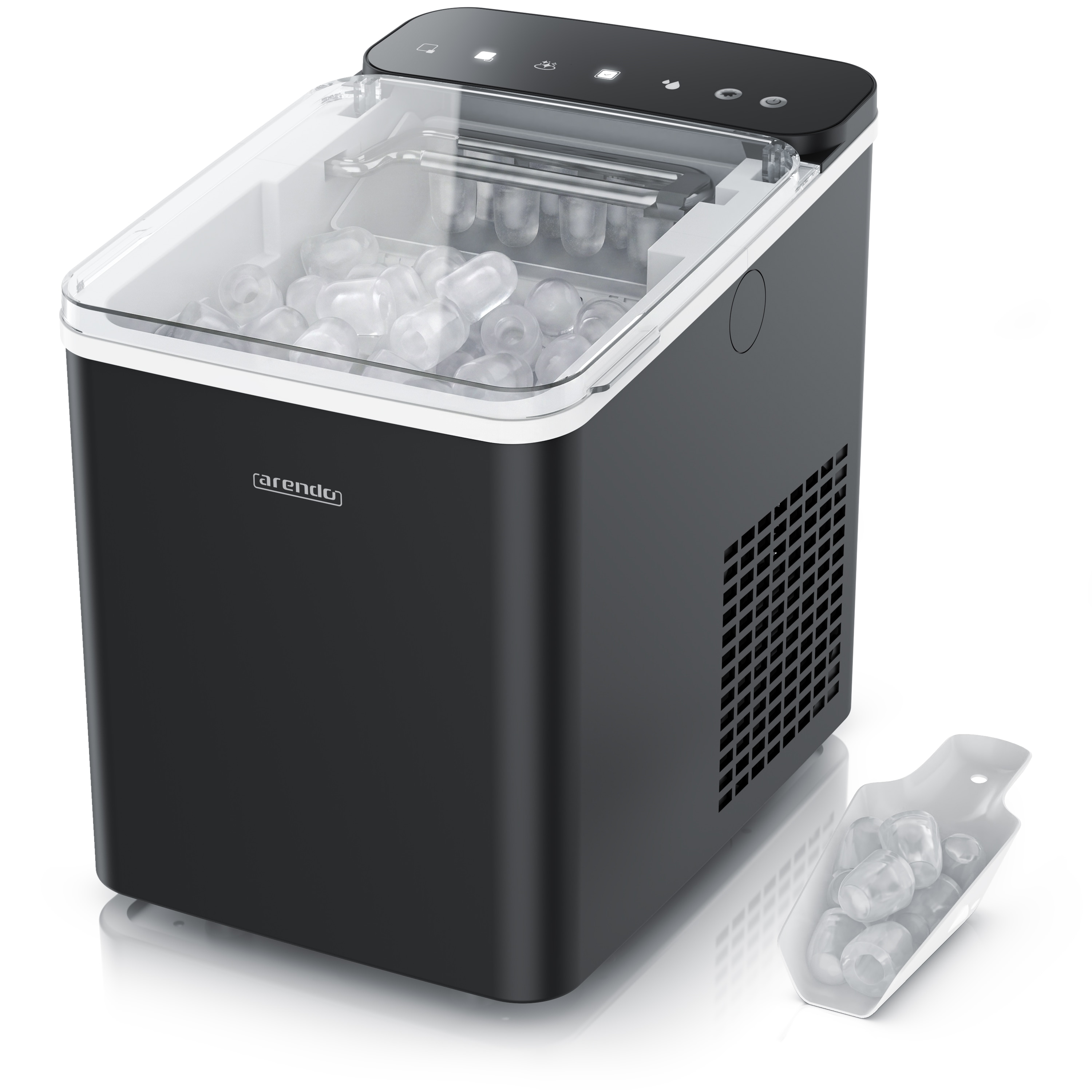 Arendo Eisw&uuml;rfelmaschine, Ice Maker Eisw&uuml;rfelbereiter, max. 12kg Eisw&uuml;rfe pro Tag, 1,1L Beh&auml;lter, schwarz - Bild 1