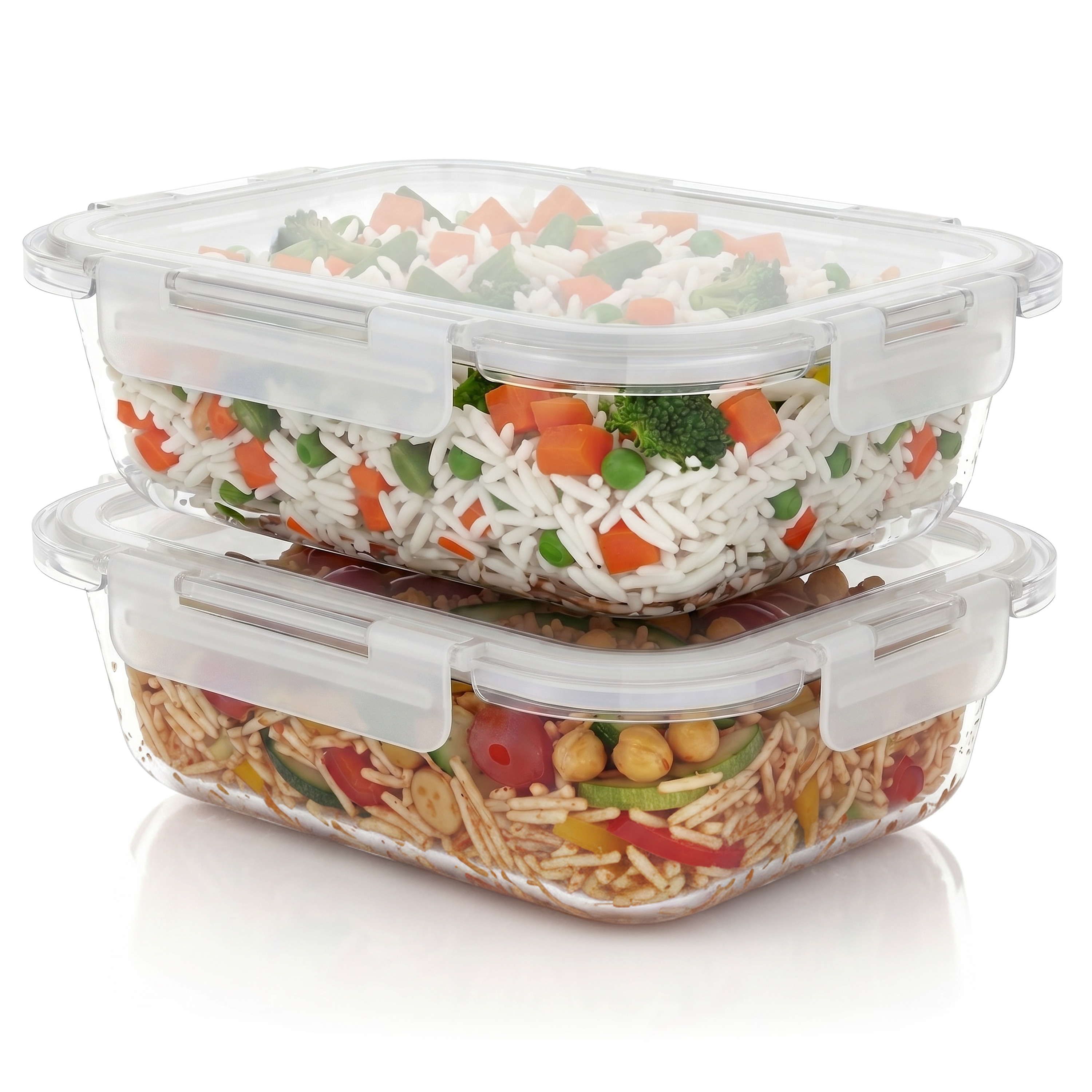 Arendo Frischhaltedose, Lunchbox rechteckig, lebensmittelecht, gefrier- & sp&uuml;lmaschinenfest, transparent - Bild 1