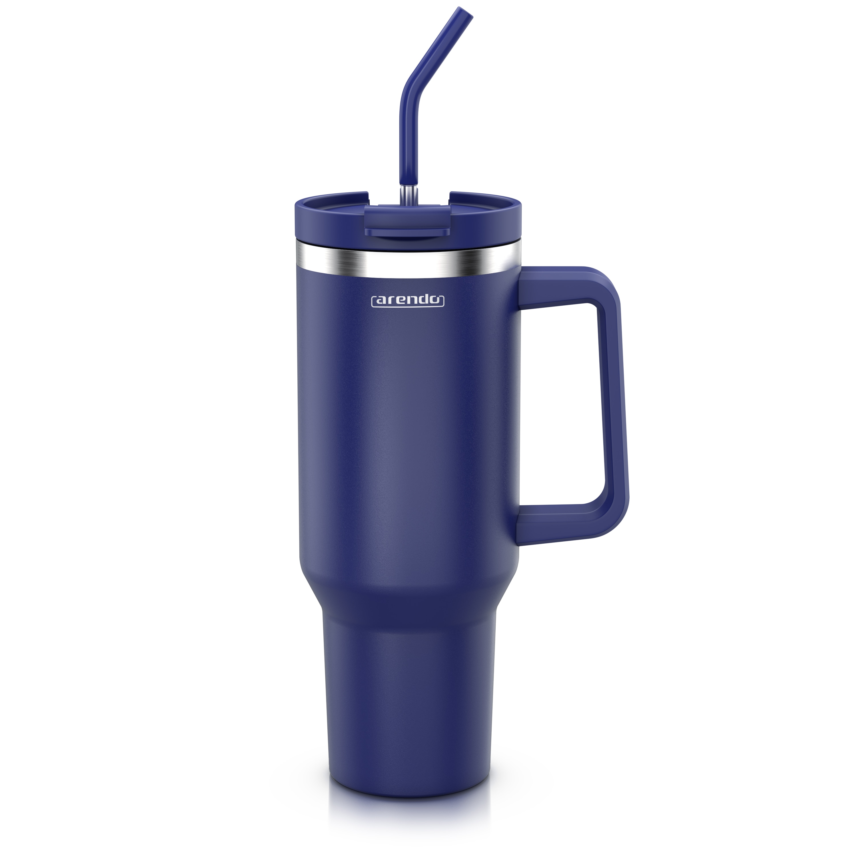 Arendo Thermobecher, Tumbler 1200 ml, Becher mit Deckel, Henkel und Strohhalm, Thermal Mug, dunkelblau - Bild 1