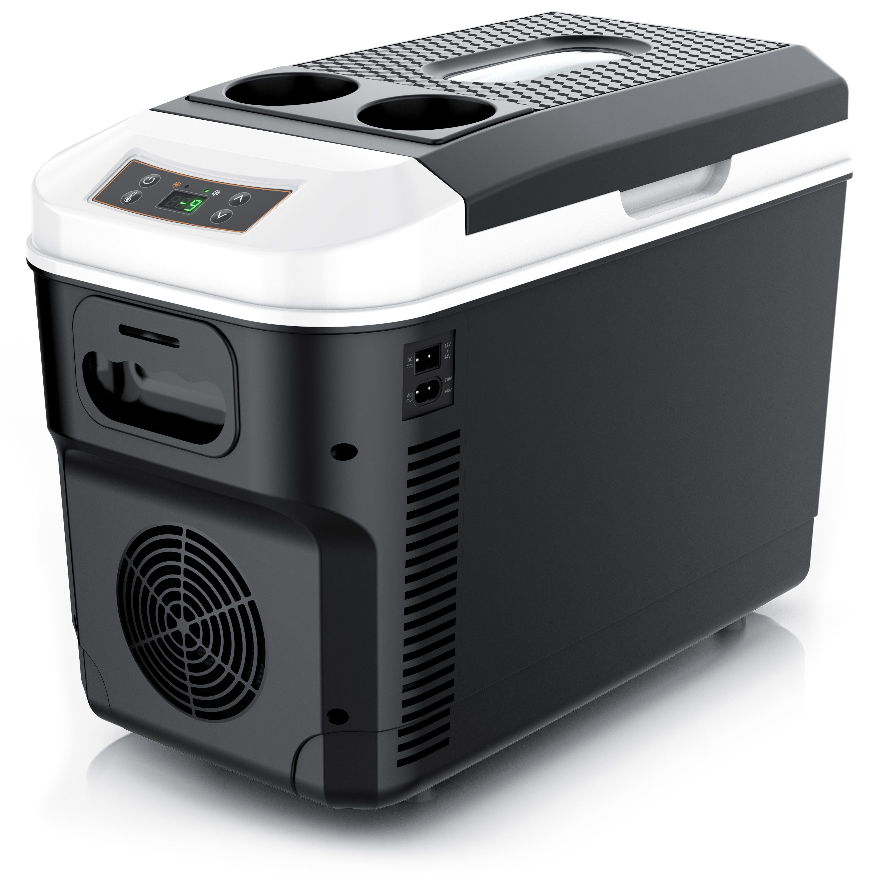Brandson, Elektrische K&uuml;hlbox 14 L mit Display, K&uuml;hl- & Heizfunktion, 230V/12V, schwarz/wei&szlig; - Bild 1