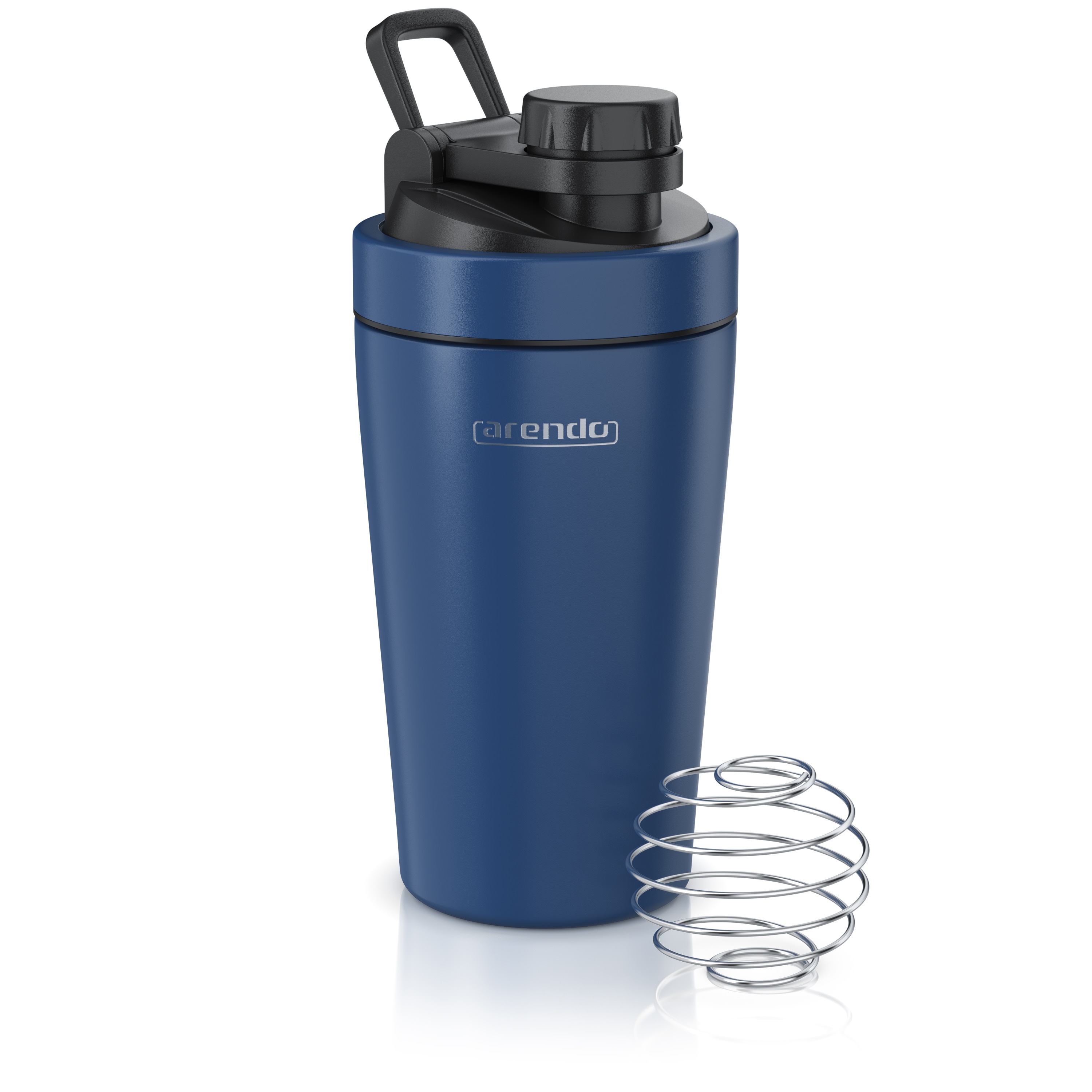 Arendo Protein Shaker, Edelstahl Eiwei&szlig;shaker 500 ml, dunkelblau, verschlie&szlig;bar, BPA-frei - Bild 1